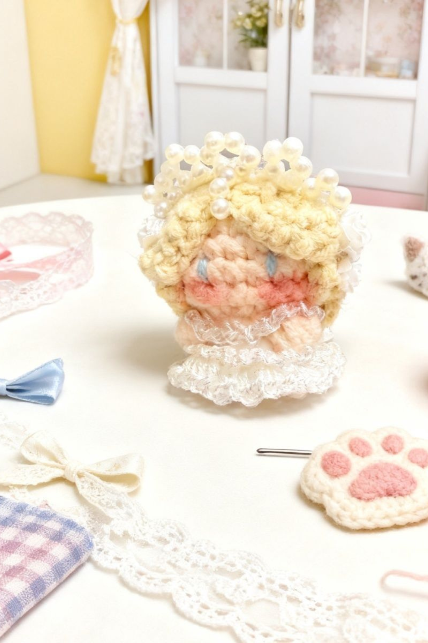 Finished Product Custom Identity V Grace Game Fan Art - Handmade Crochet Keychain Charm