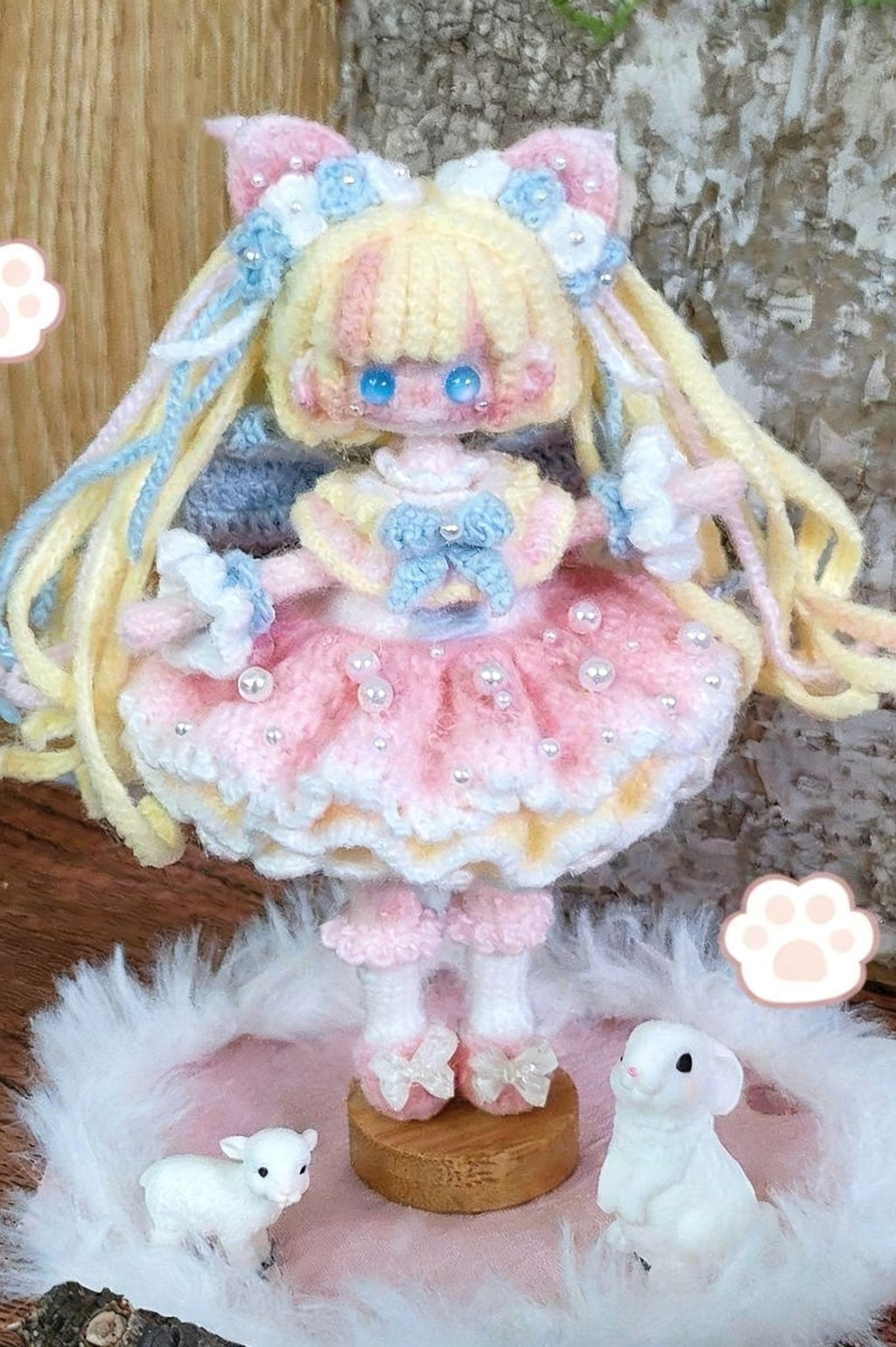 [Finished Product] Original Moon Rabbit Themed Handmade Crochet Charm & Ornament