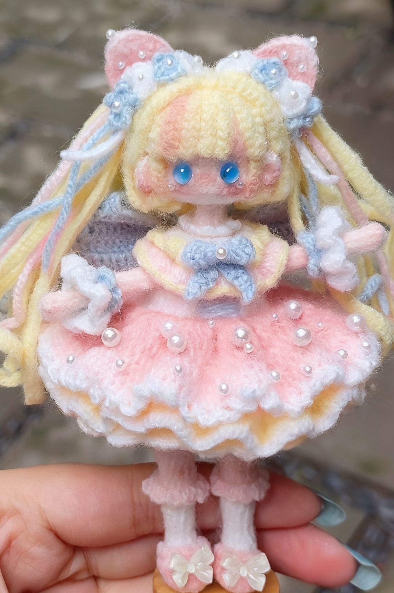 [Finished Product] Original Moon Rabbit Themed Handmade Crochet Charm & Ornament