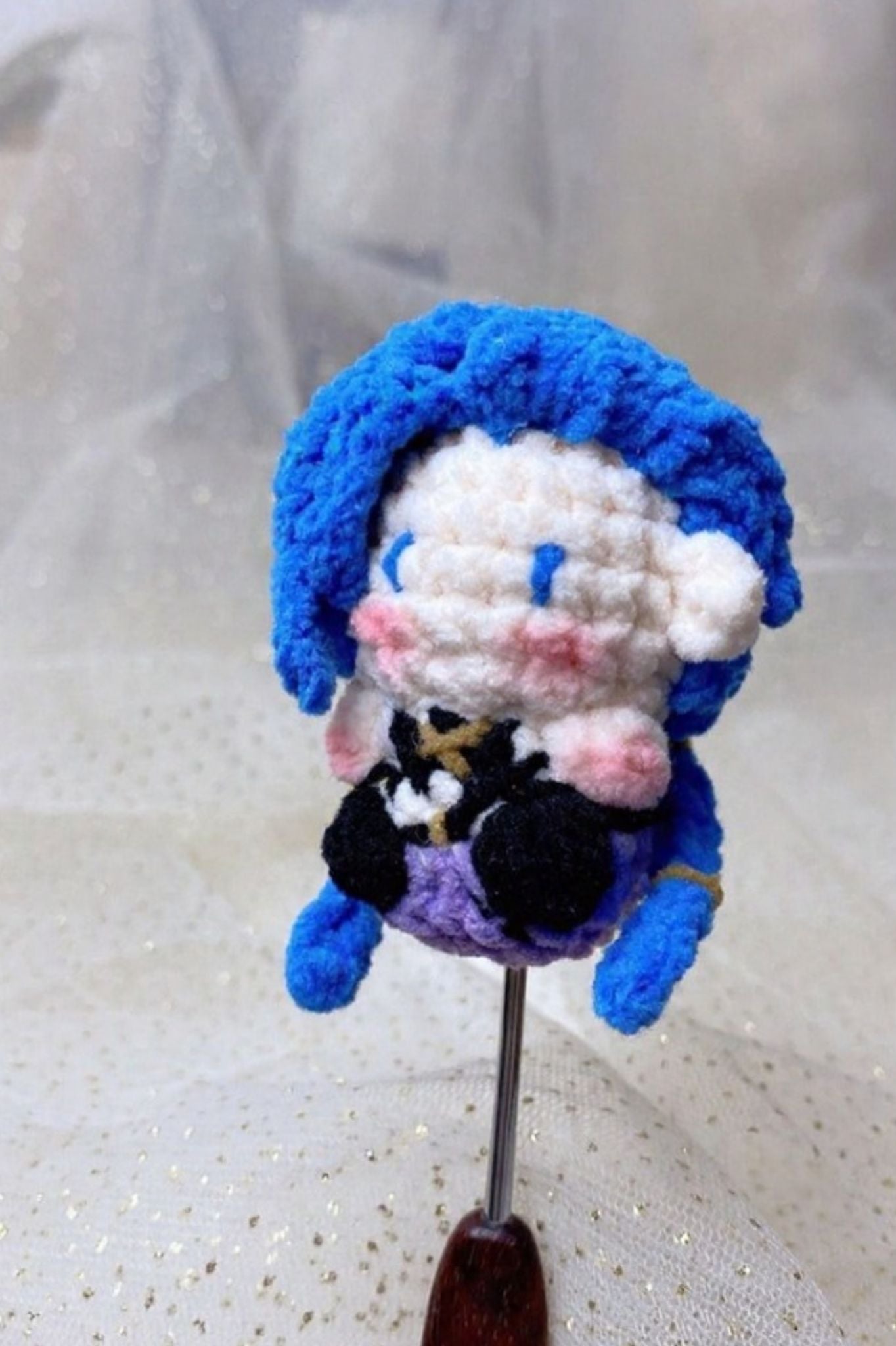 [Finished Product] Custom LOL Jinx Game Fan Art - Handmade Crochet Keychain Charm