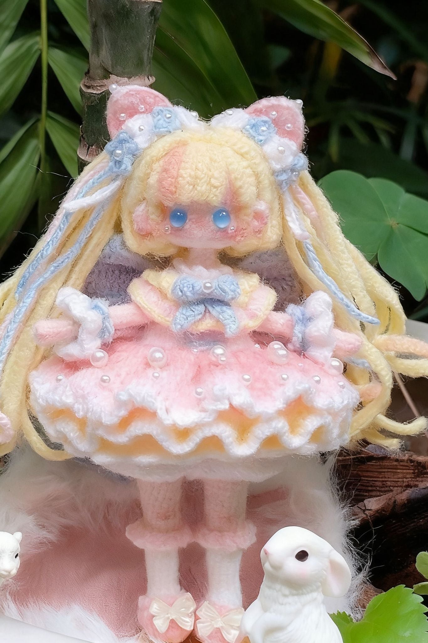 [Finished Product] Original Moon Rabbit Themed Handmade Crochet Charm & Ornament