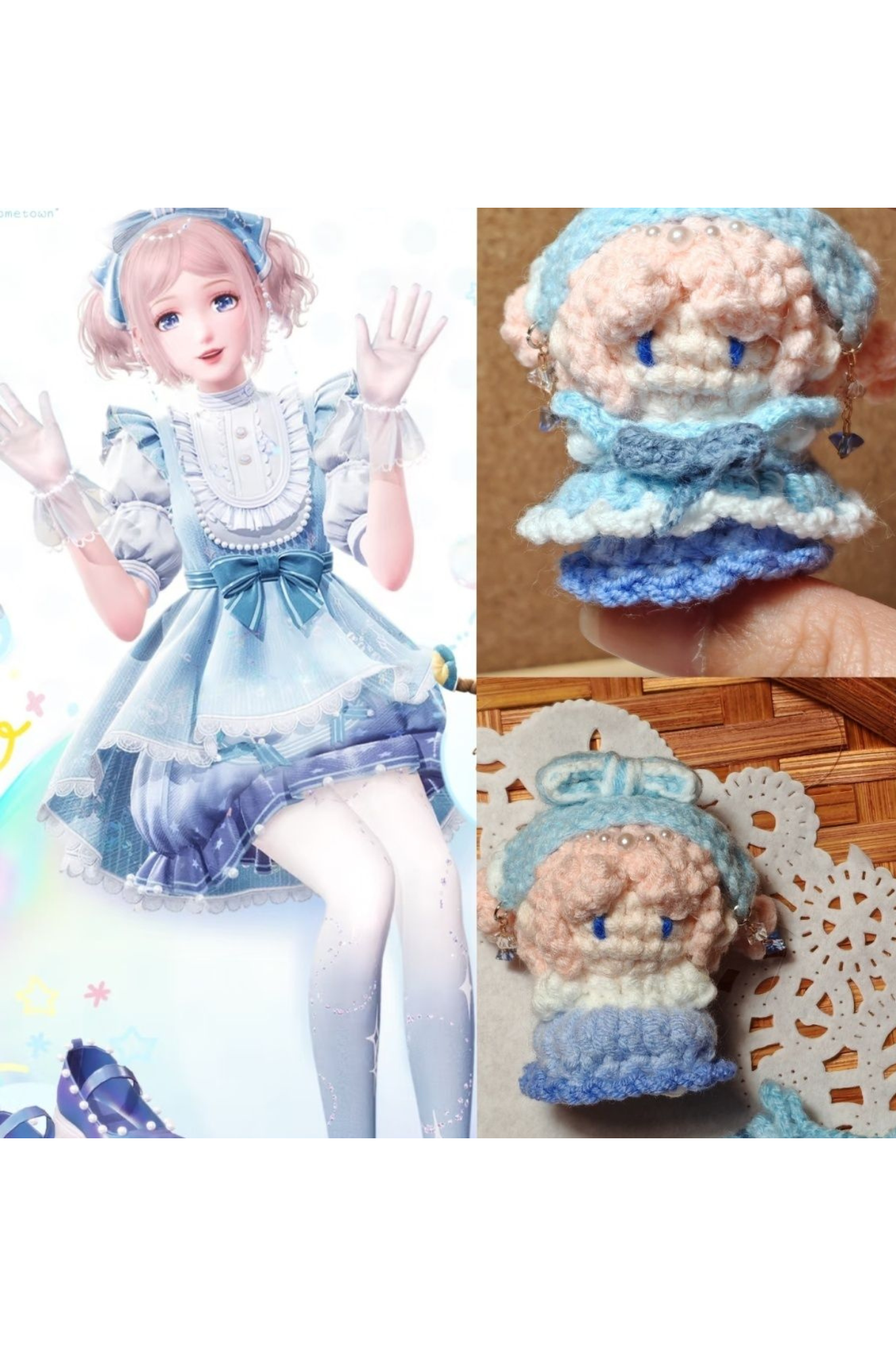 Finished Product Custom Infinity Nikki Game Fan Art-Handmade Crochet Keychain Charm