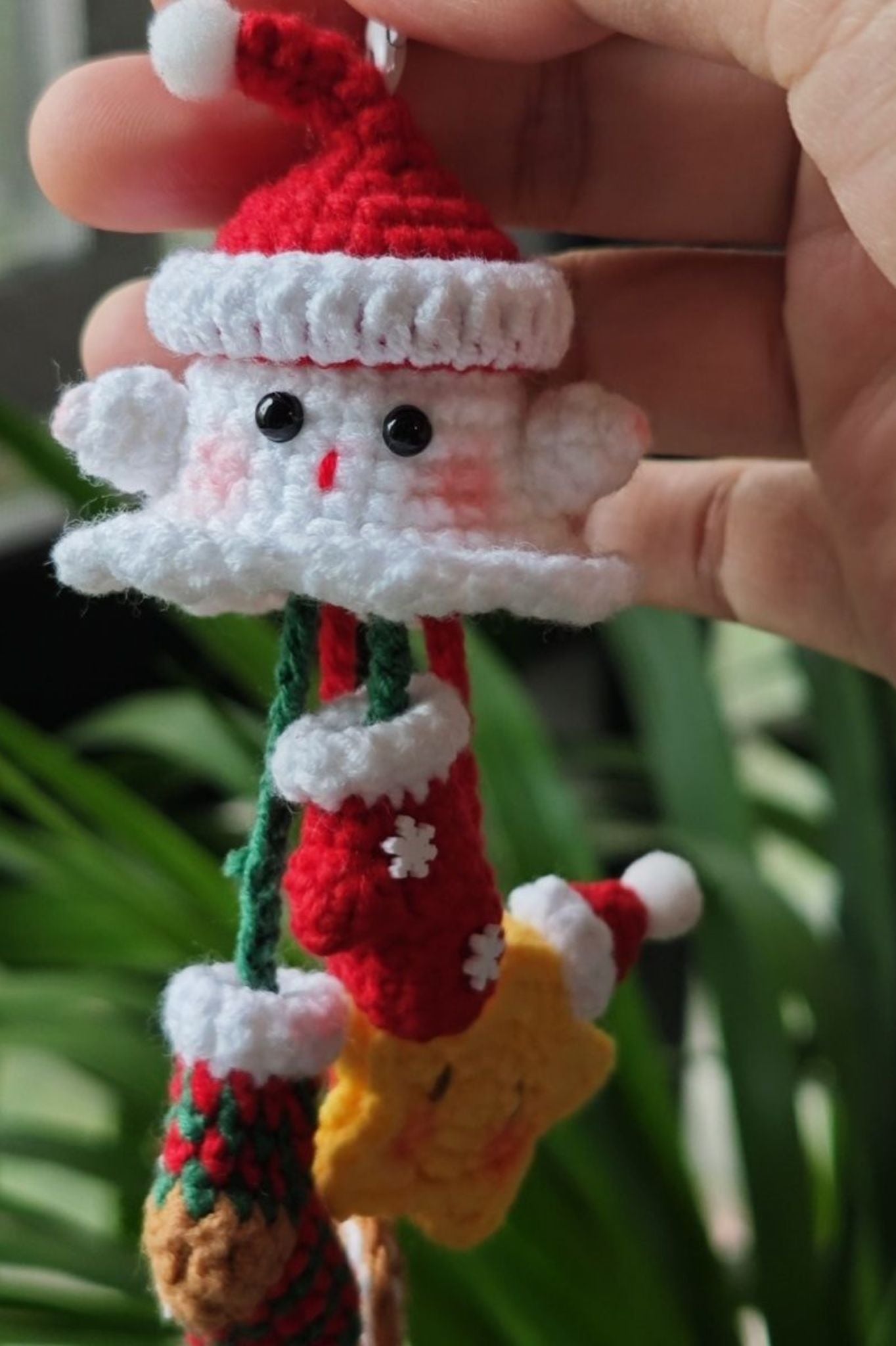 [Finished Product] Christmas Little Ghost Themed Handmade Crochet Hanging Decor & Charm Set