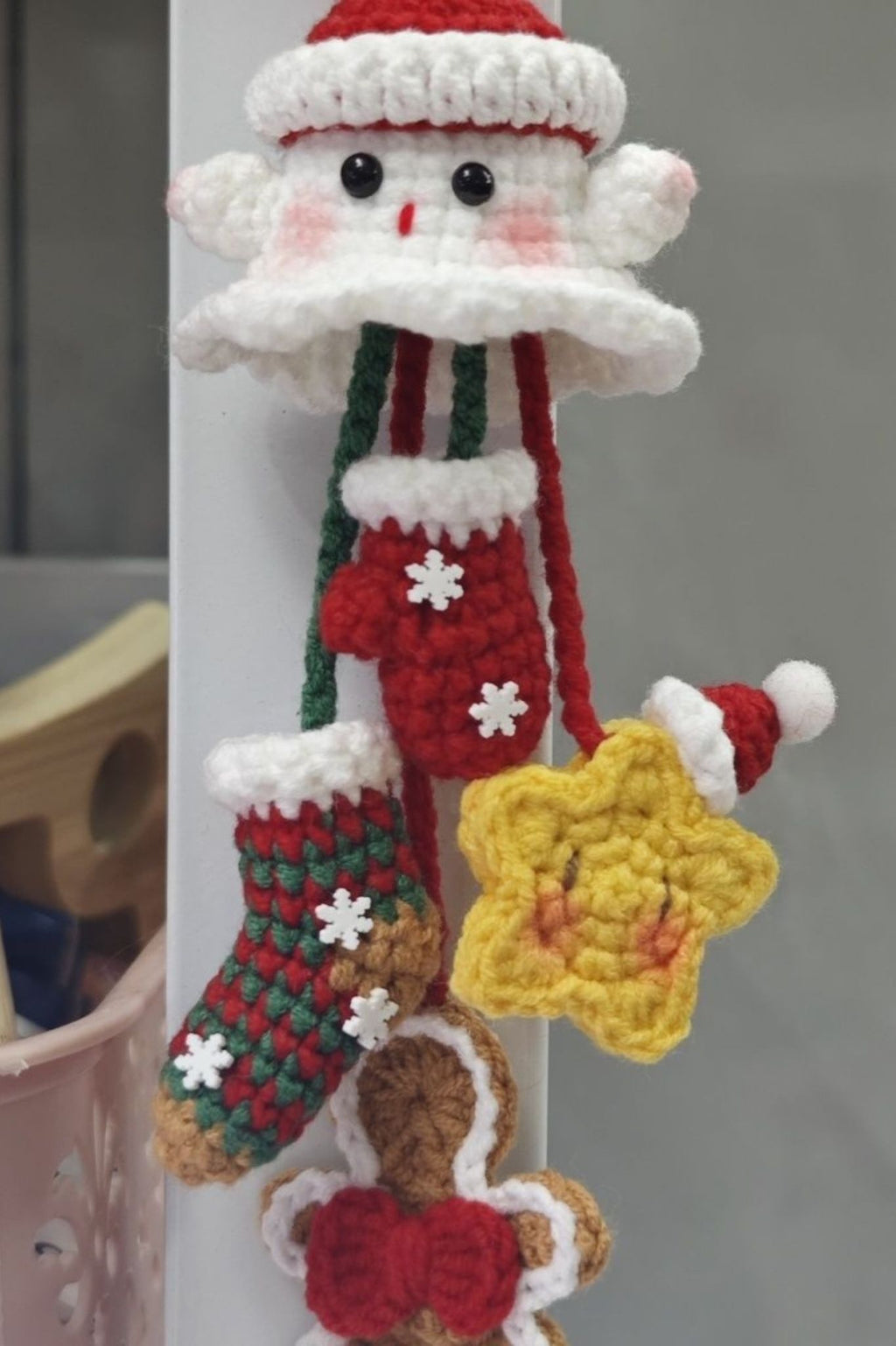 [Finished Product] Christmas Little Ghost Themed Handmade Crochet Hanging Decor & Charm Set