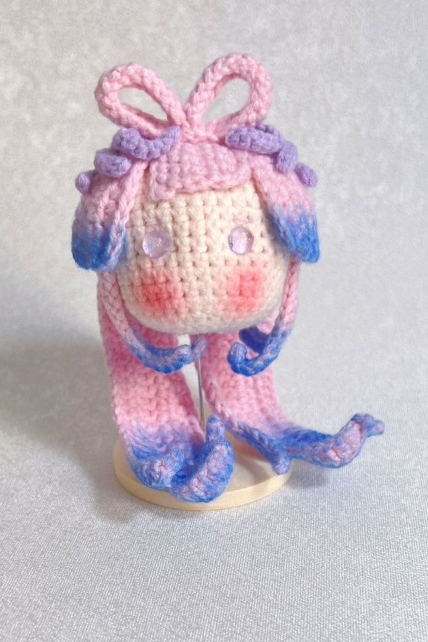 [Finished Product] Custom the Genshin Game Sangonomiya Kokomi Fan Art - Handmade Crochet Keychain Charm