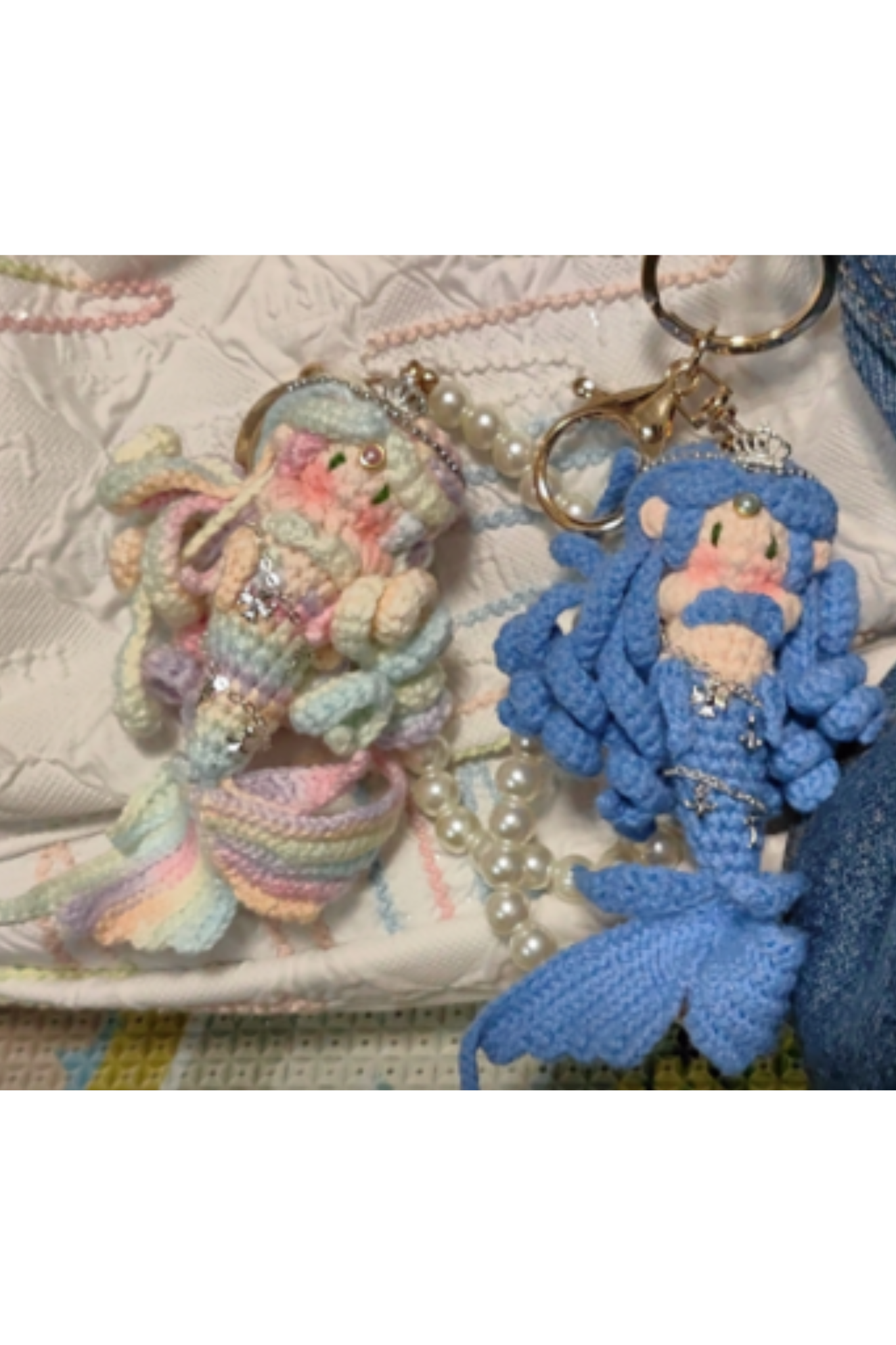 Handmade Crochet Mermaid Dolls - Adorable Pastel-Color Ocean-Inspired Collectibles