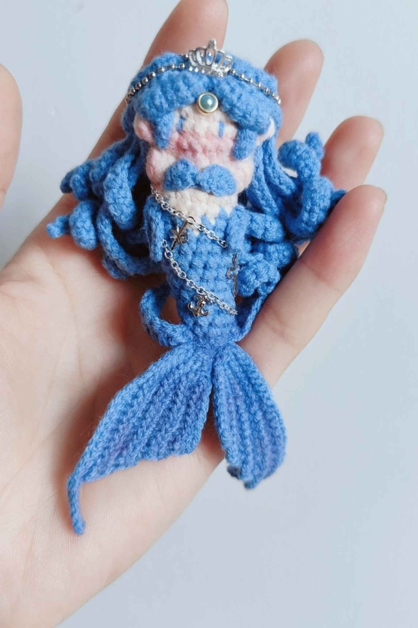 Handmade Crochet Mermaid Dolls - Adorable Pastel-Color Ocean-Inspired Collectibles