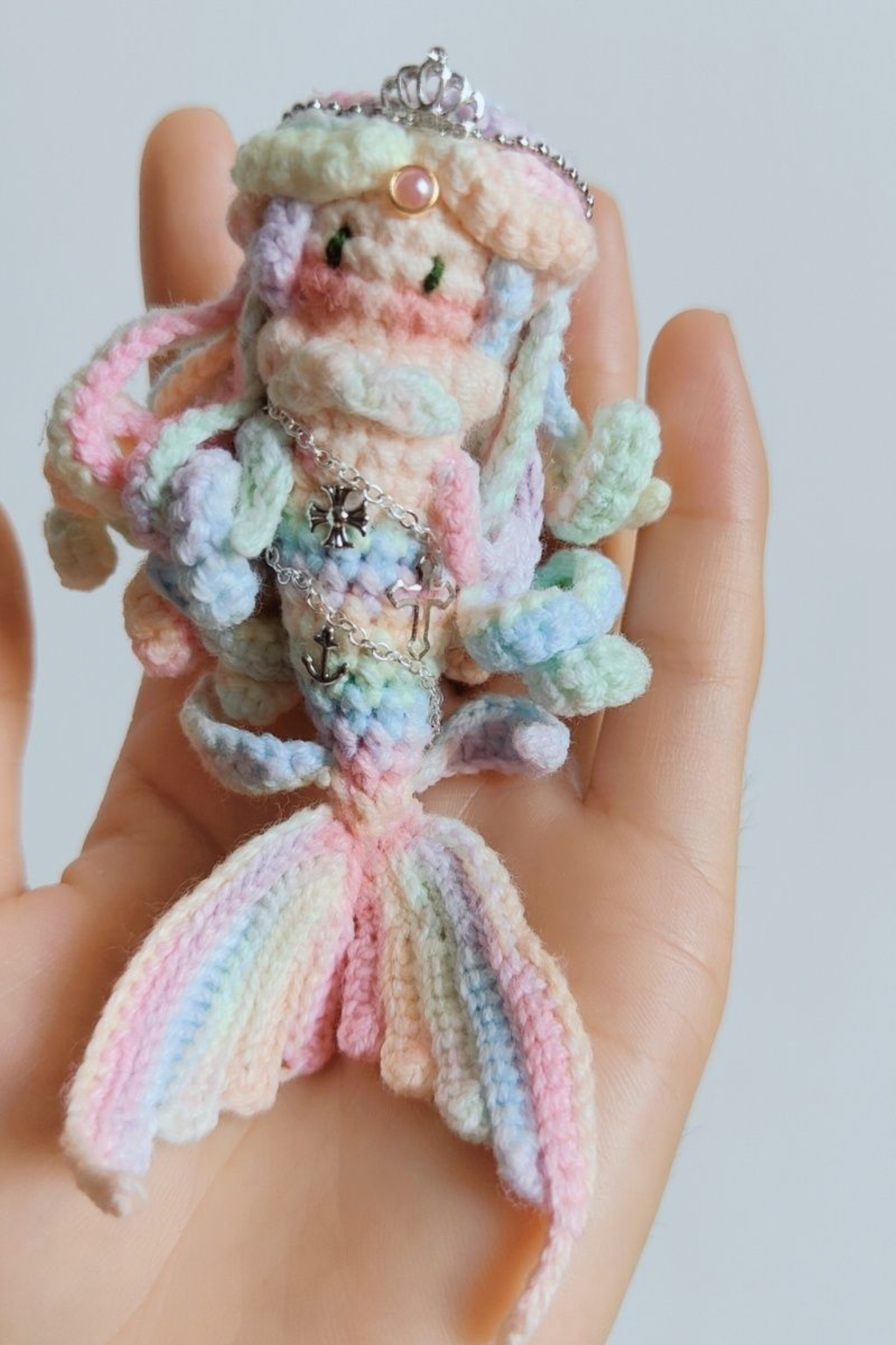 Handmade Crochet Mermaid Dolls - Adorable Pastel-Color Ocean-Inspired Collectibles