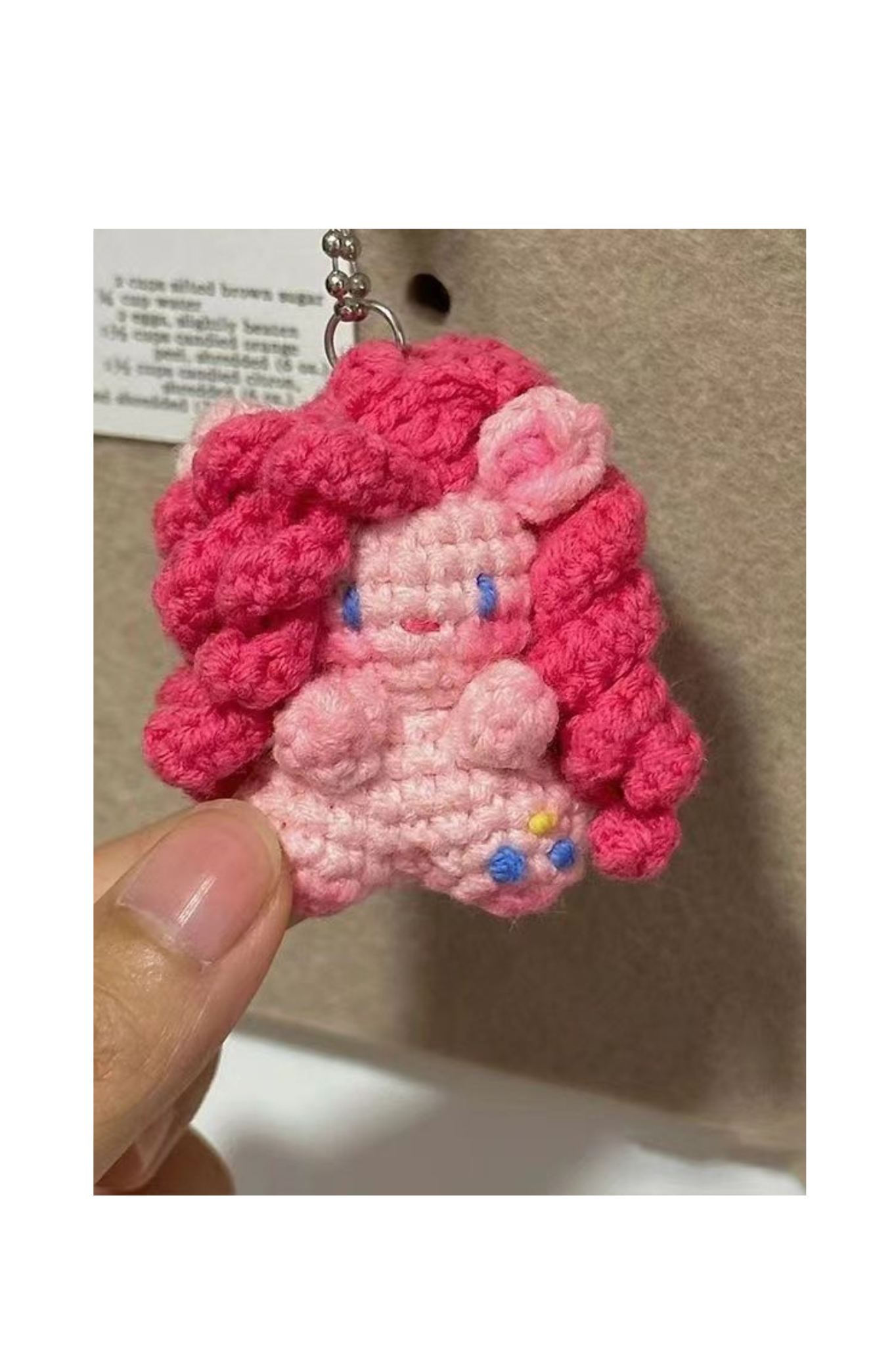 [Finished Product] My Little Pony: Friendship Is Magic Handmade Crochet Keychain-Pinkie