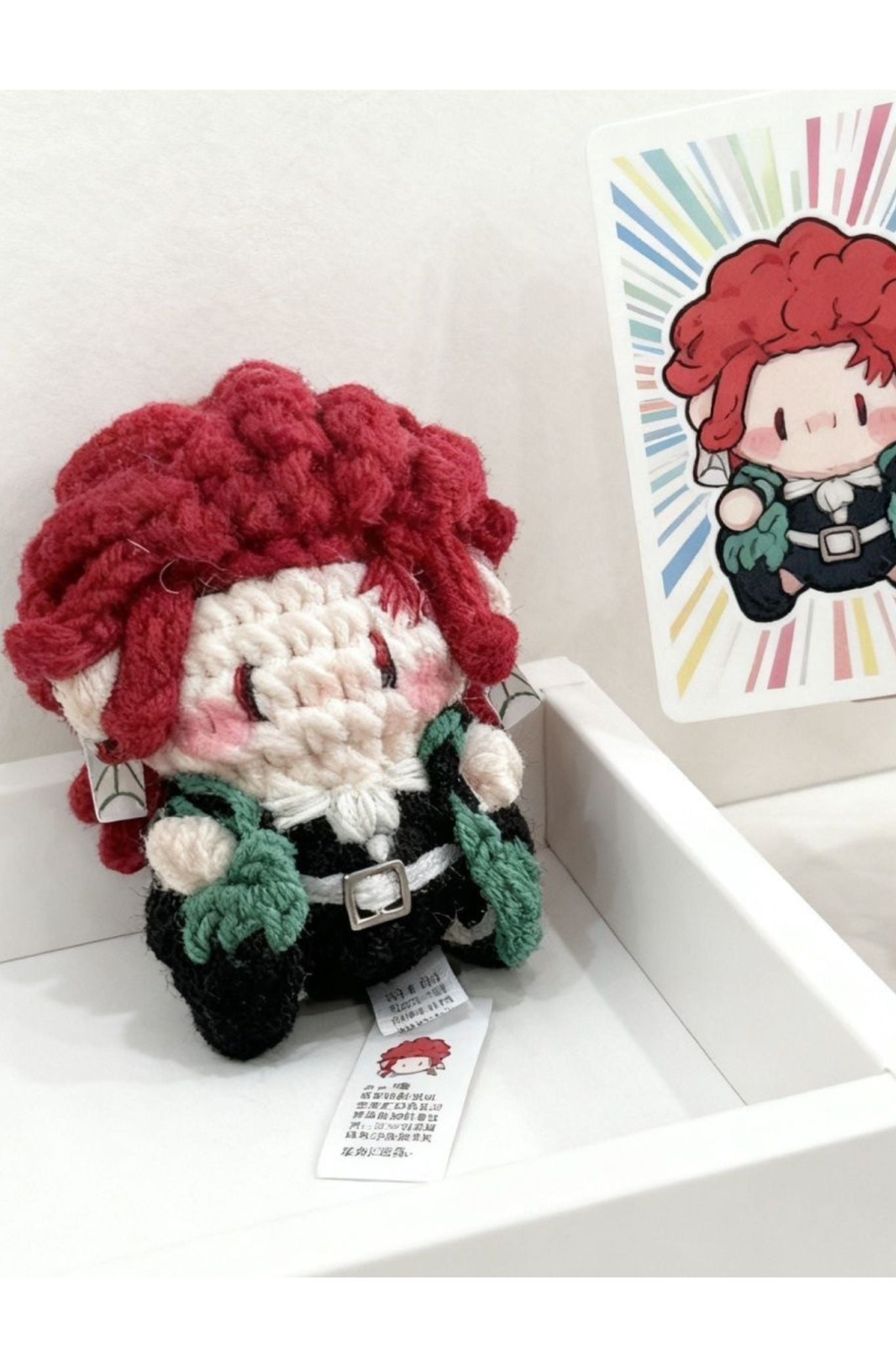 Finished Product Kimetsu No Yaiba Kamado Tanjiro Fan Art - Handmade Crochet Keychain Charm