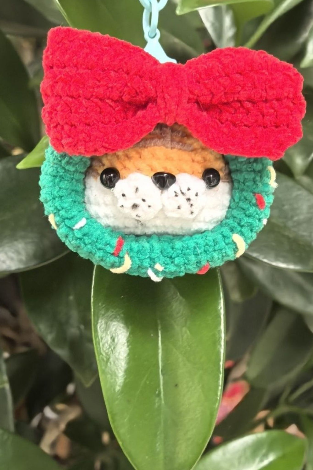 Christmas Tree Tiger Themed Handmade Crochet Keychain Charm