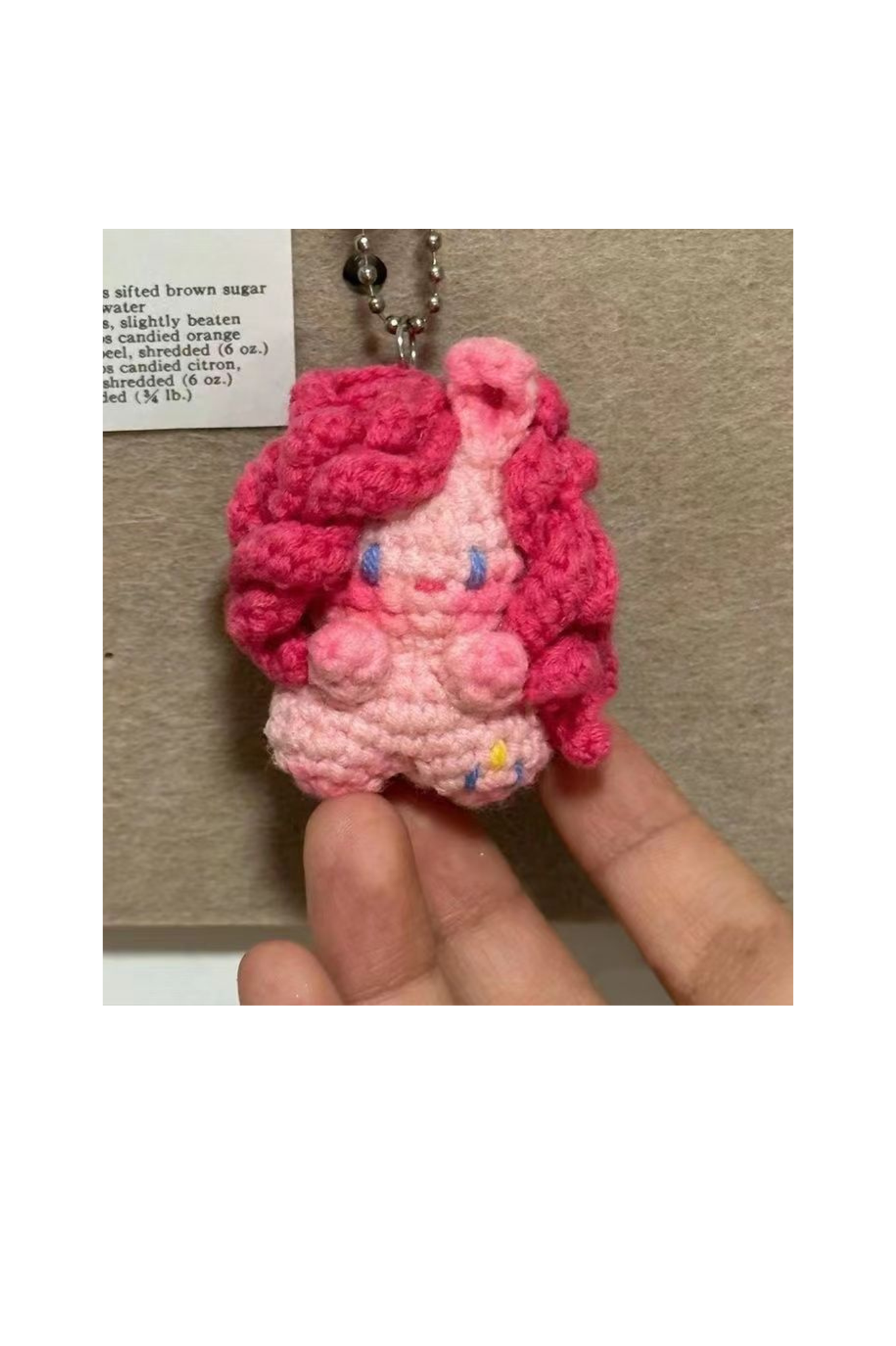 [Finished Product] My Little Pony: Friendship Is Magic Handmade Crochet Keychain-Pinkie