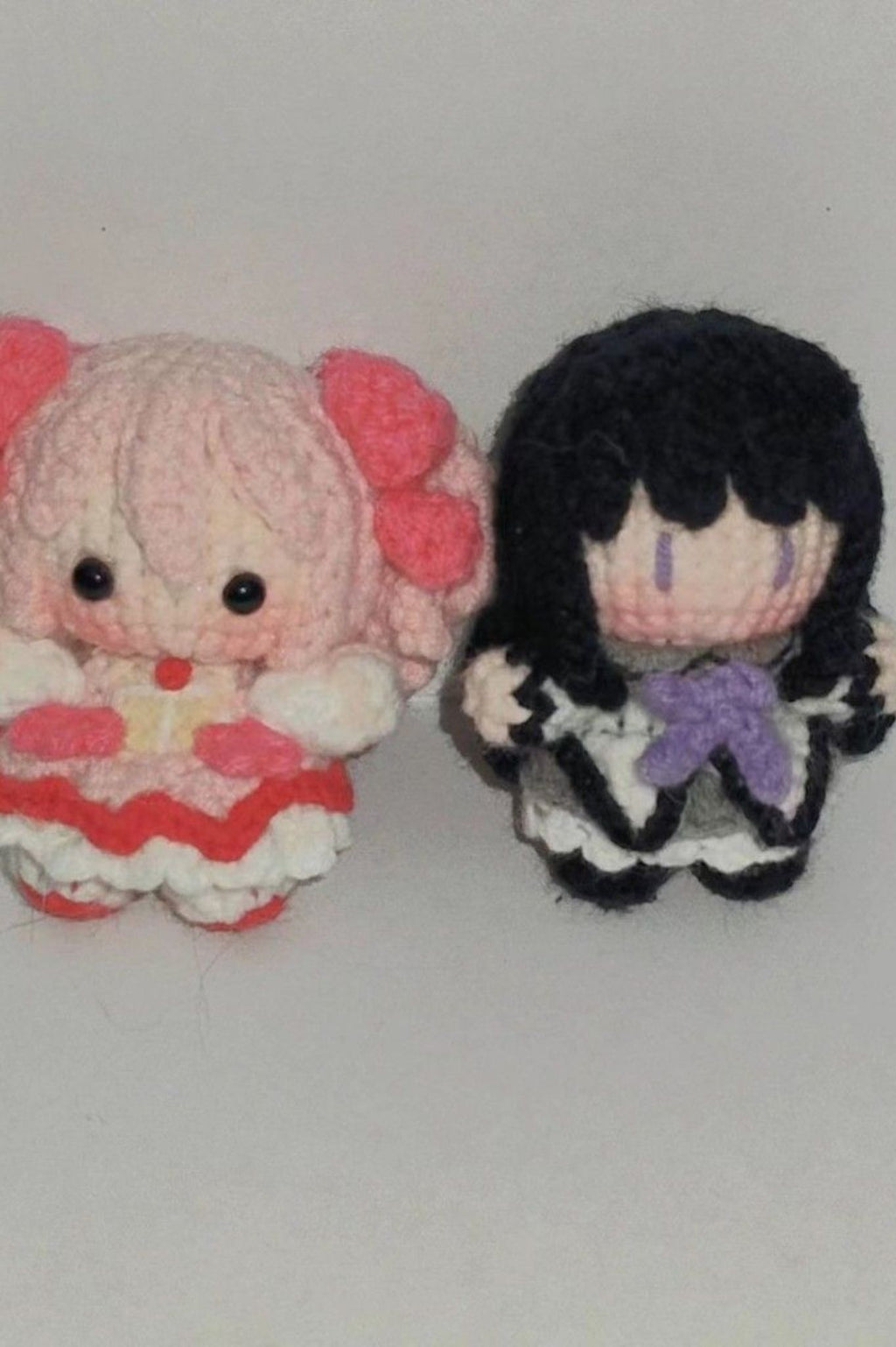 [Finished Product] Custom Puella Magi Madoka Magica Homura Akemi Anime Fan Art - Handmade Crochet Keychain Charm