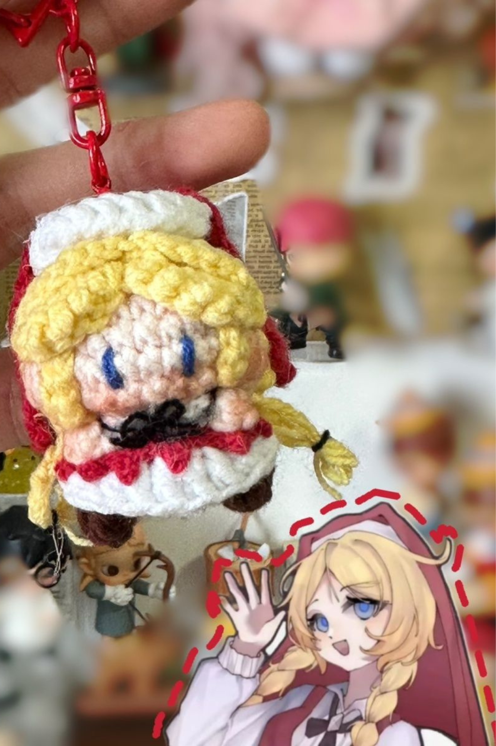 Finished Product Custom Identity V Anne Lester Game Fan Art - Handmade Crochet Keychain Charm