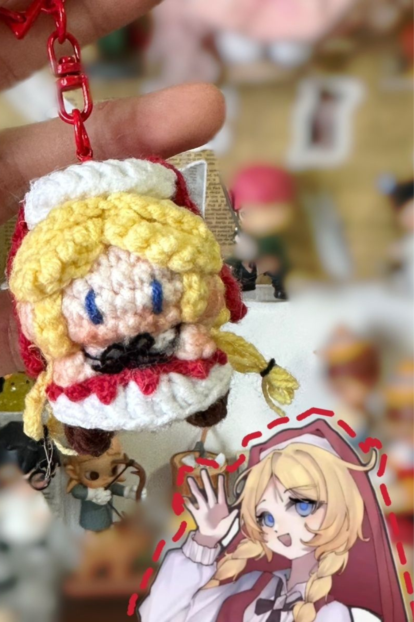 Finished Product Custom Identity V Anne Lester Game Fan Art - Handmade Crochet Keychain Charm