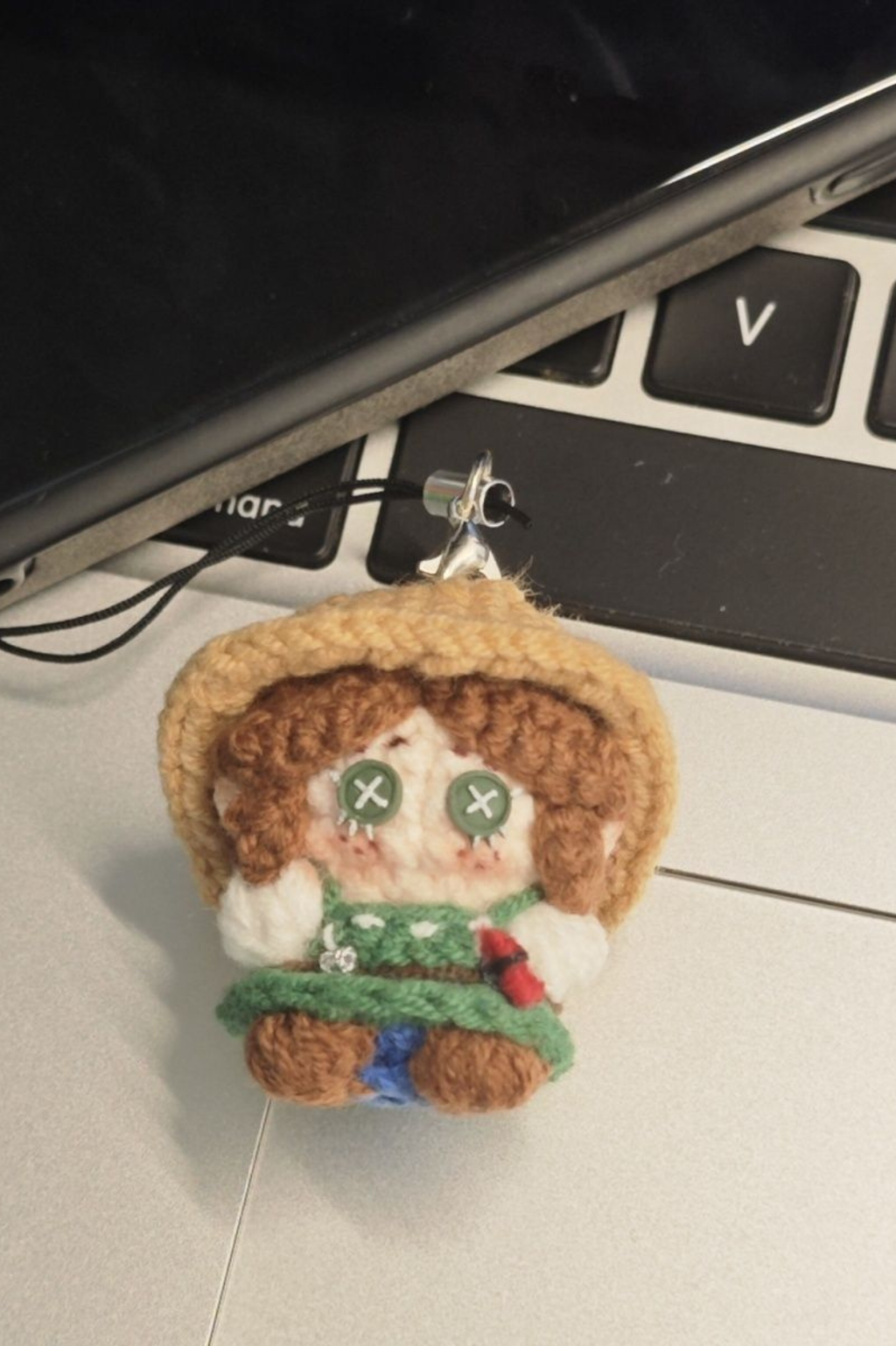 Finished Product Custom Identity V Game Gardener Fan Art - Handmade Crochet Keychain Charm
