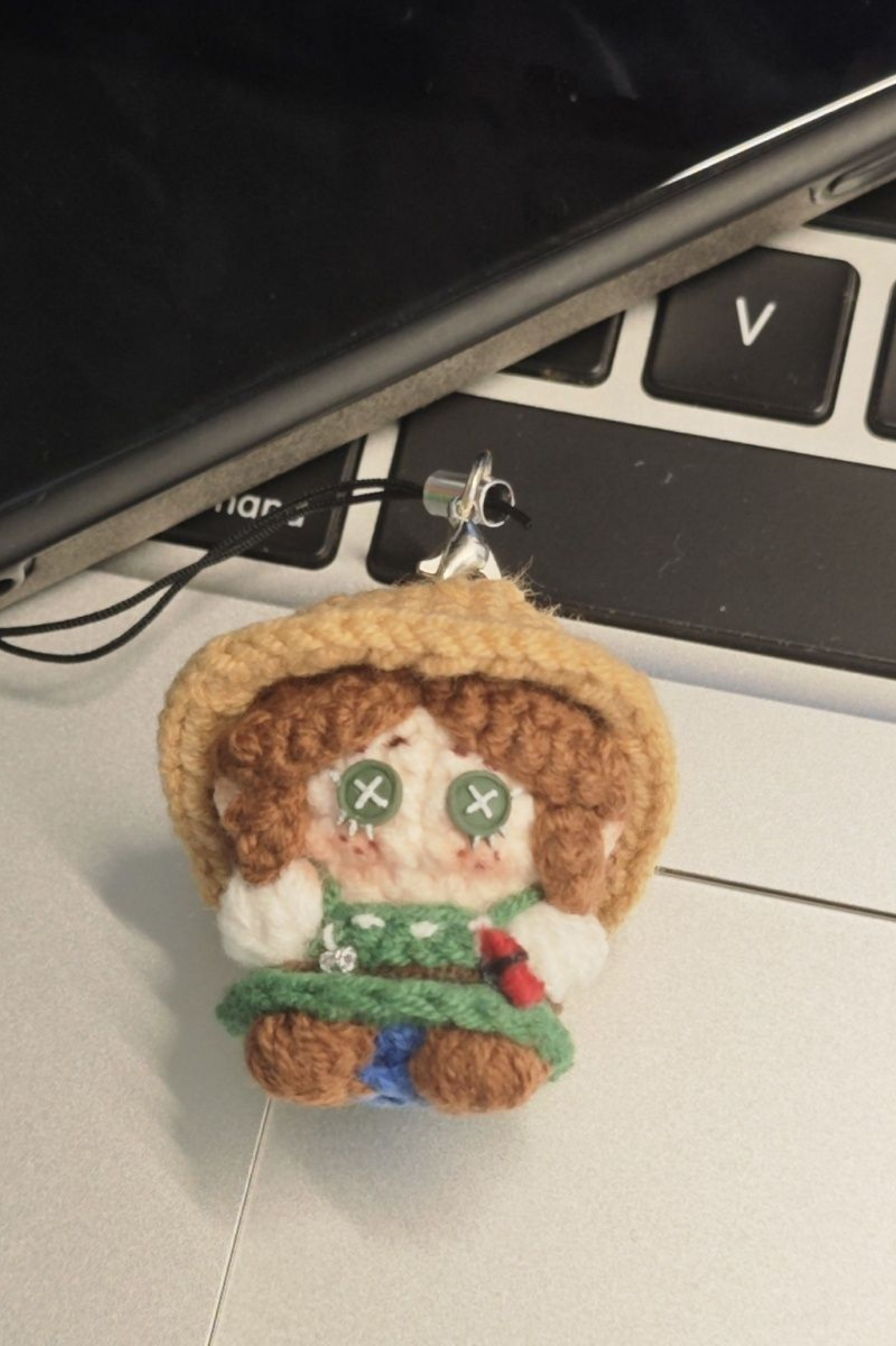Finished Product Custom Identity V Game Gardener Fan Art - Handmade Crochet Keychain Charm