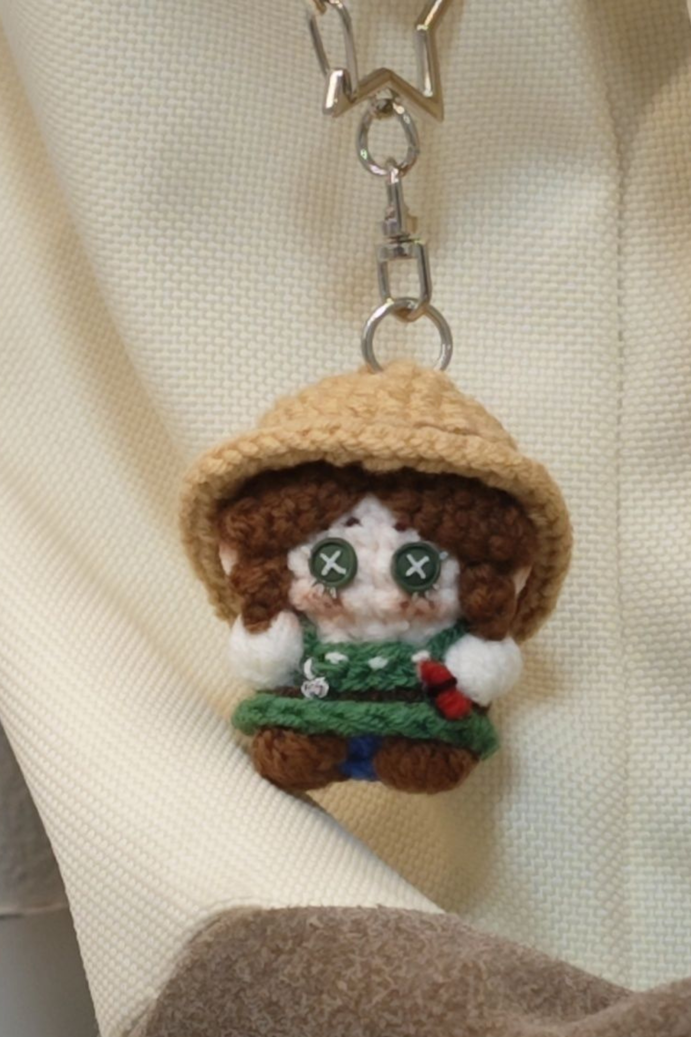 Finished Product Custom Identity V Game Gardener Fan Art - Handmade Crochet Keychain Charm