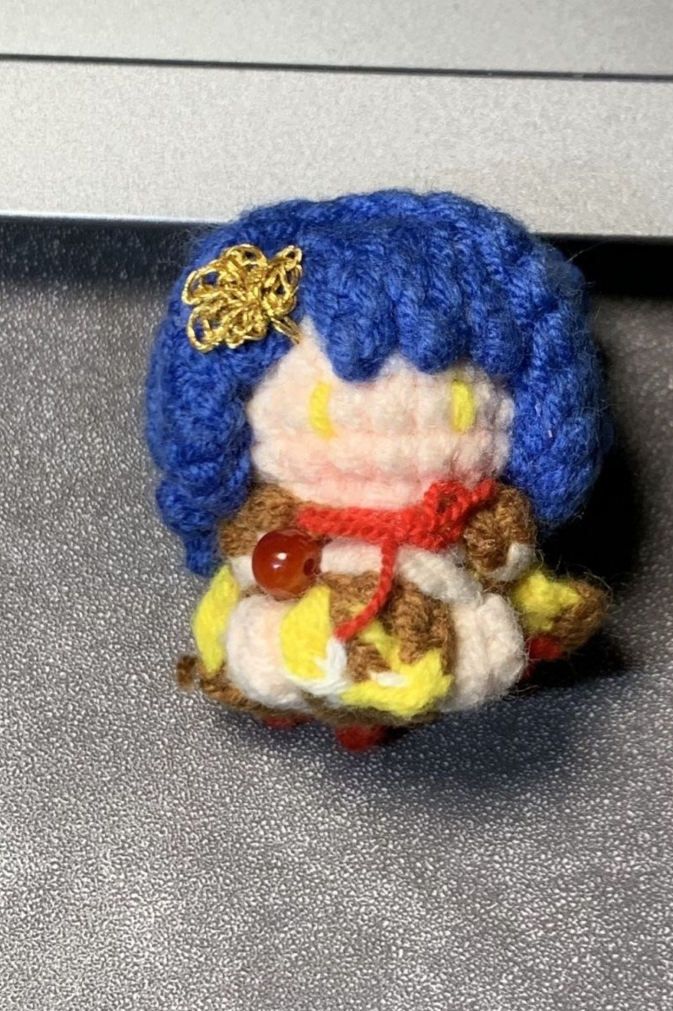 [Finished Product] Custom the Genshin Game Mao Xiangling Fan Art - Handmade Crochet Keychain Charm