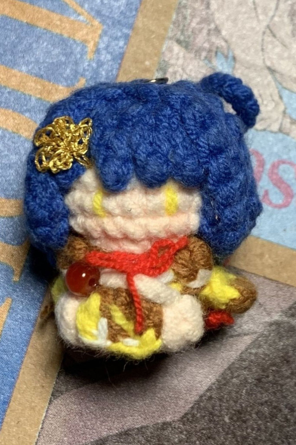 [Finished Product] Custom the Genshin Game Mao Xiangling Fan Art - Handmade Crochet Keychain Charm