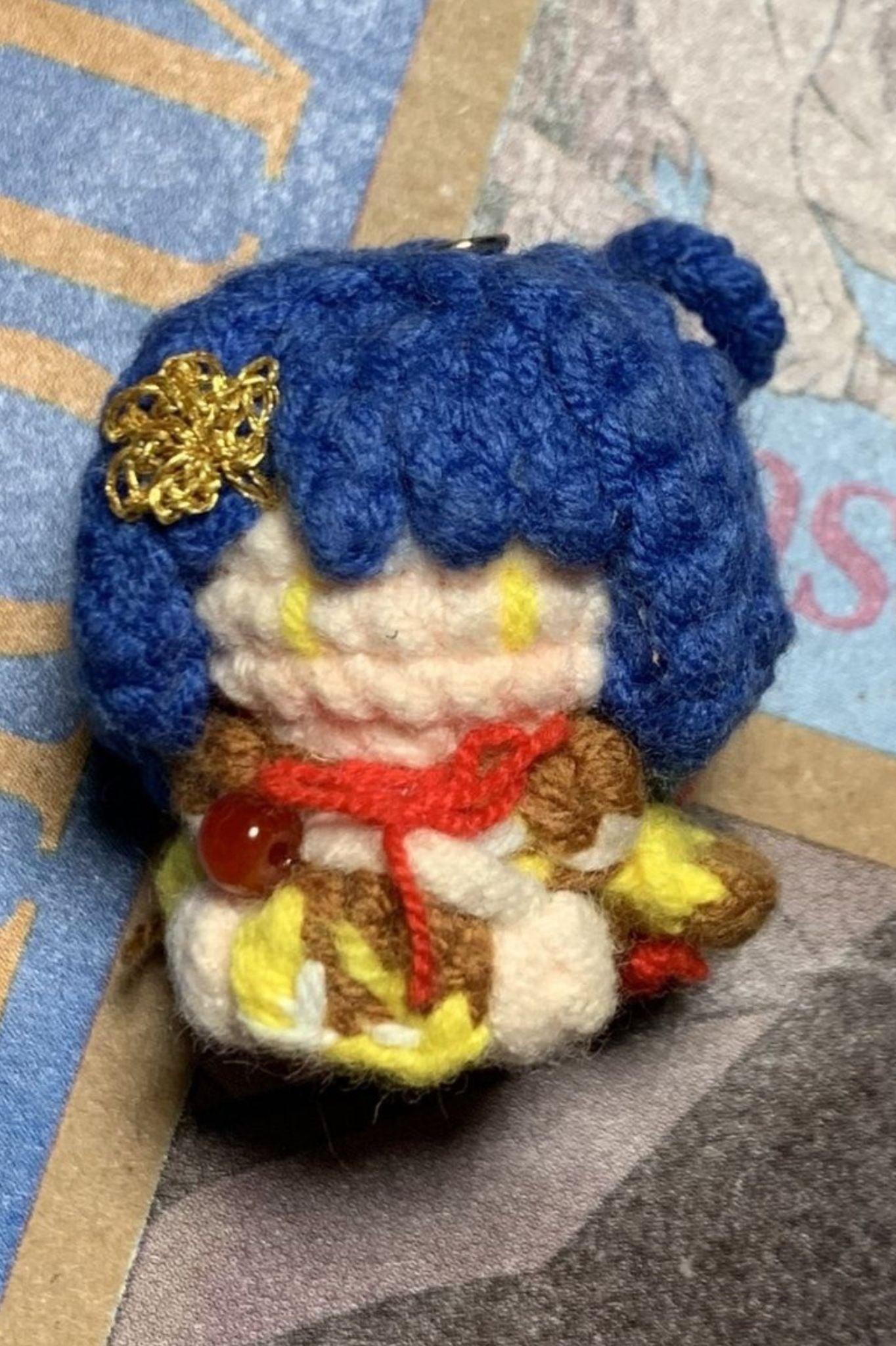 [Finished Product] Custom the Genshin Game Mao Xiangling Fan Art - Handmade Crochet Keychain Charm