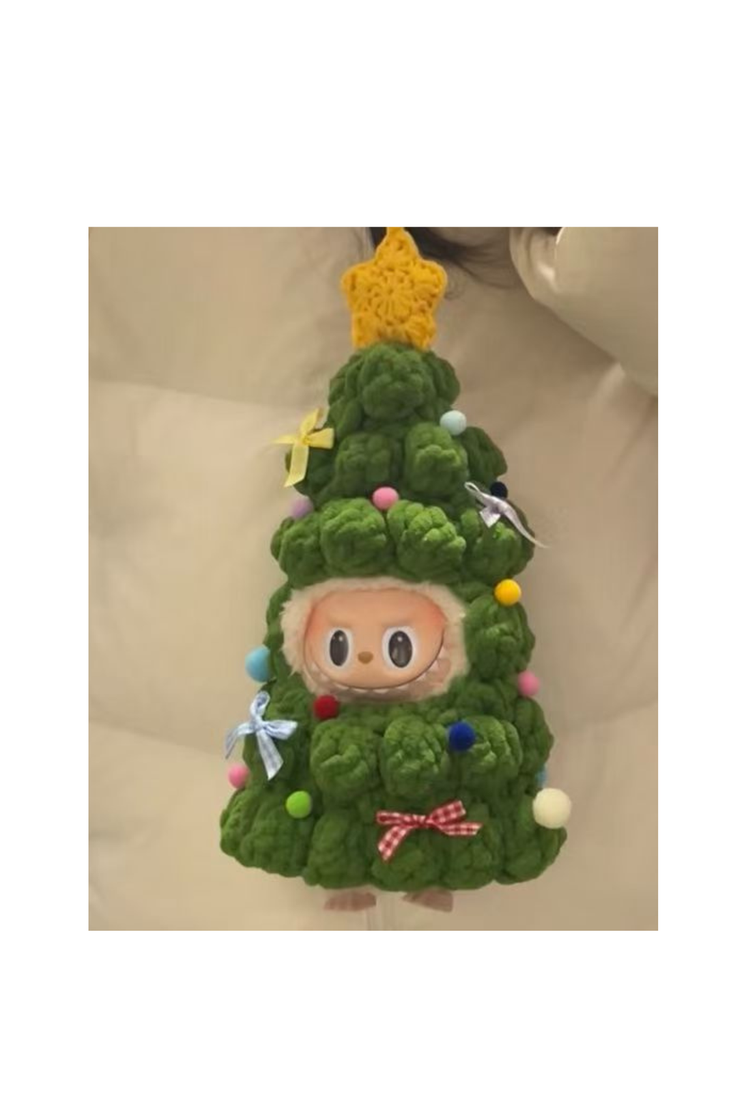 [Finished Product] Christmas Tree Labubu Doll Clothes Handmade Crochet