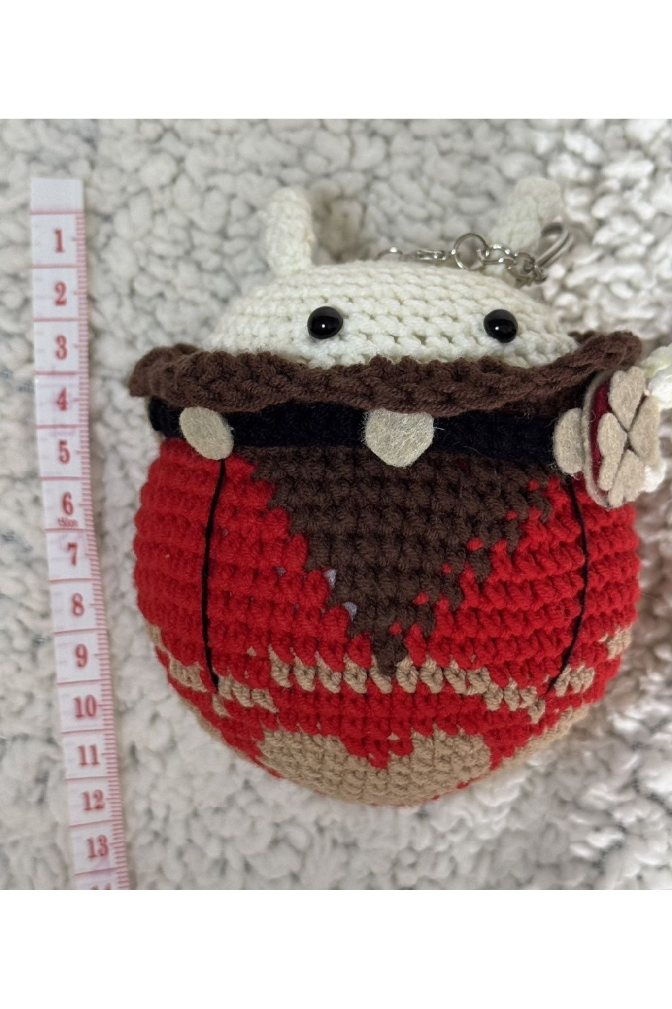 [Finished Product] Custom Bouncy Bomb Doll the Genshin Game Fan Art - Handmade Crochet Keychain Charm