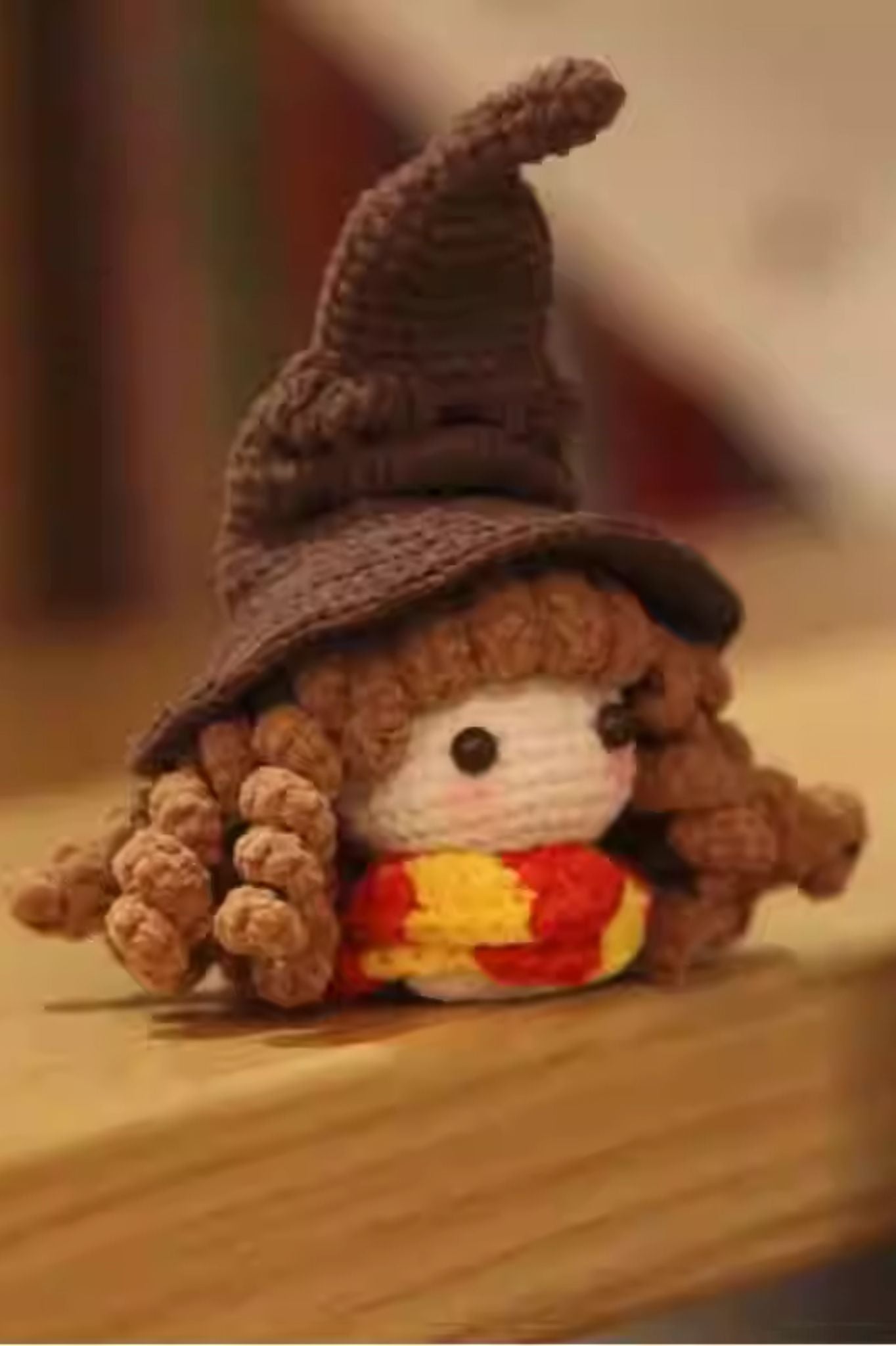 [Finished Product] Custom Harry Potter Hermione Granger Fan Art - Handmade Crochet Keychain Charm