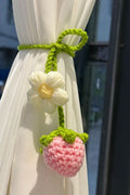 Handmade  Finished Floral Pattern Crochet Curtain Ties