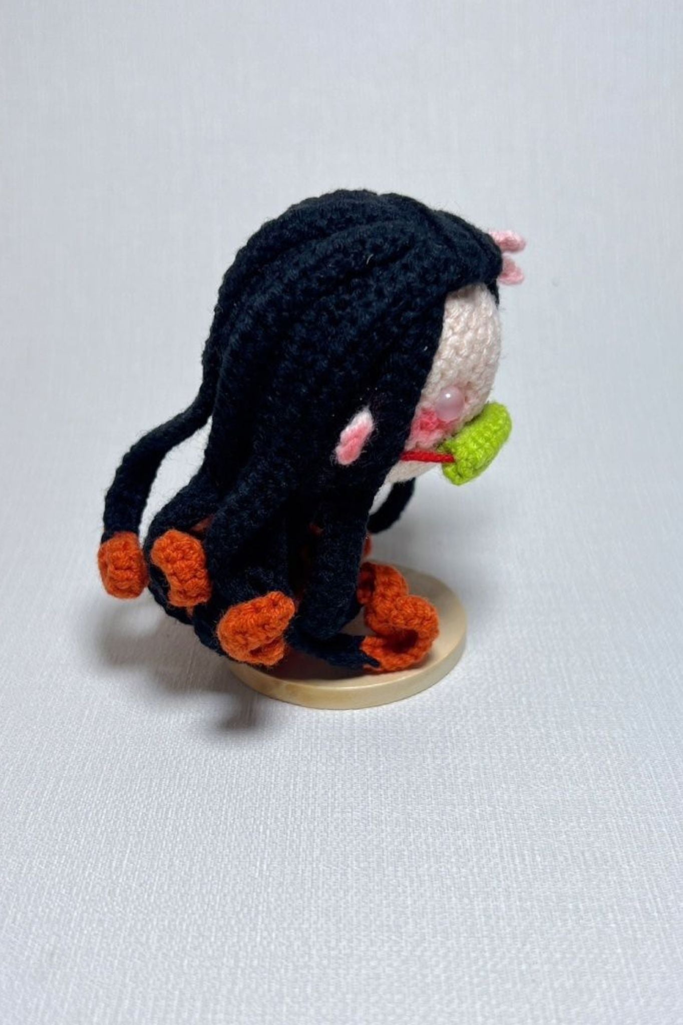 Finished Product Kimetsu No Yaiba Kamado Nezuko Fan Art - Handmade Crochet Keychain Charm