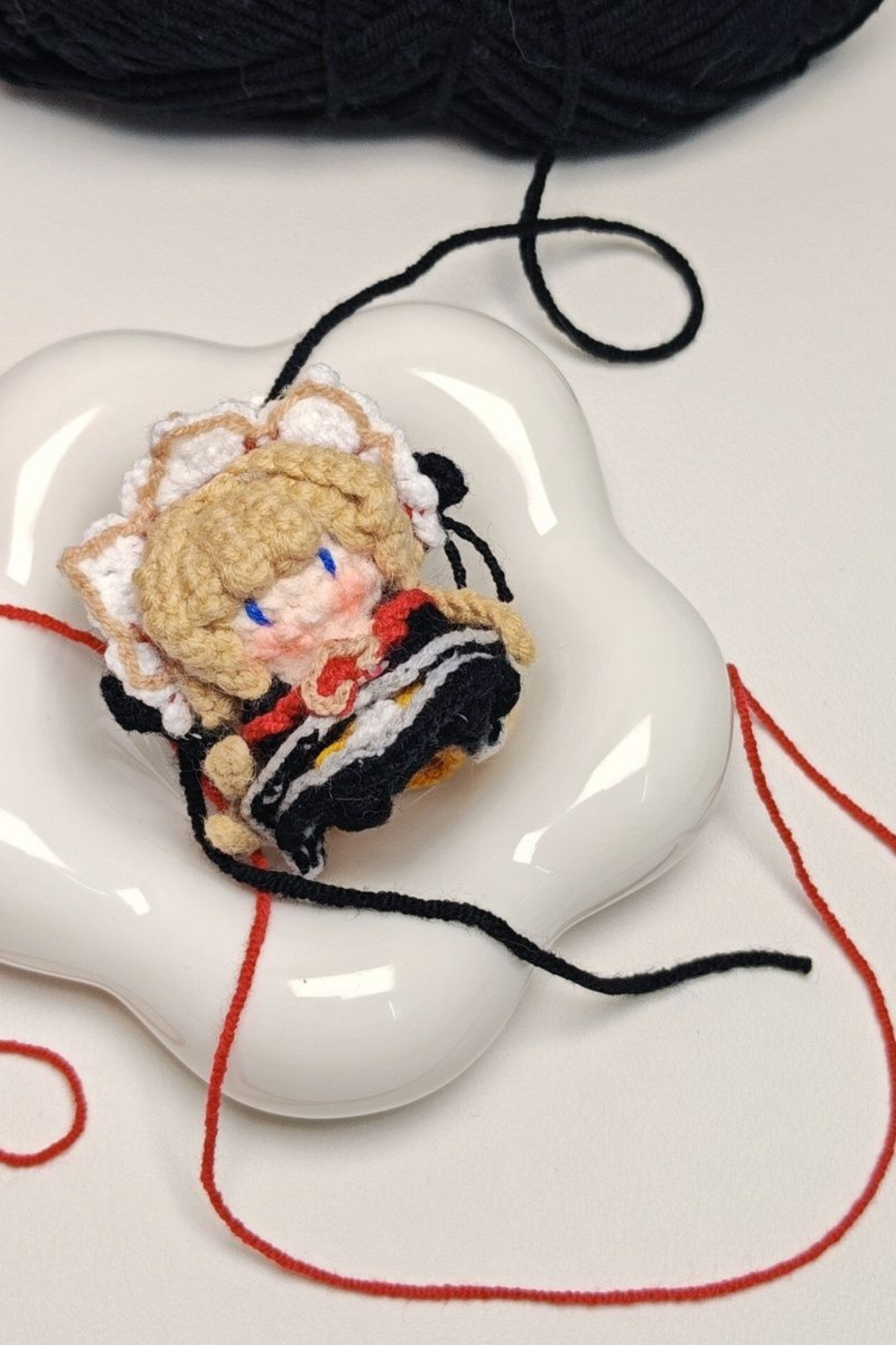 [Finished Product] Custom Marionette（Sandrone）the Genshin Game Fan Art - Handmade Crochet Keychain Charm