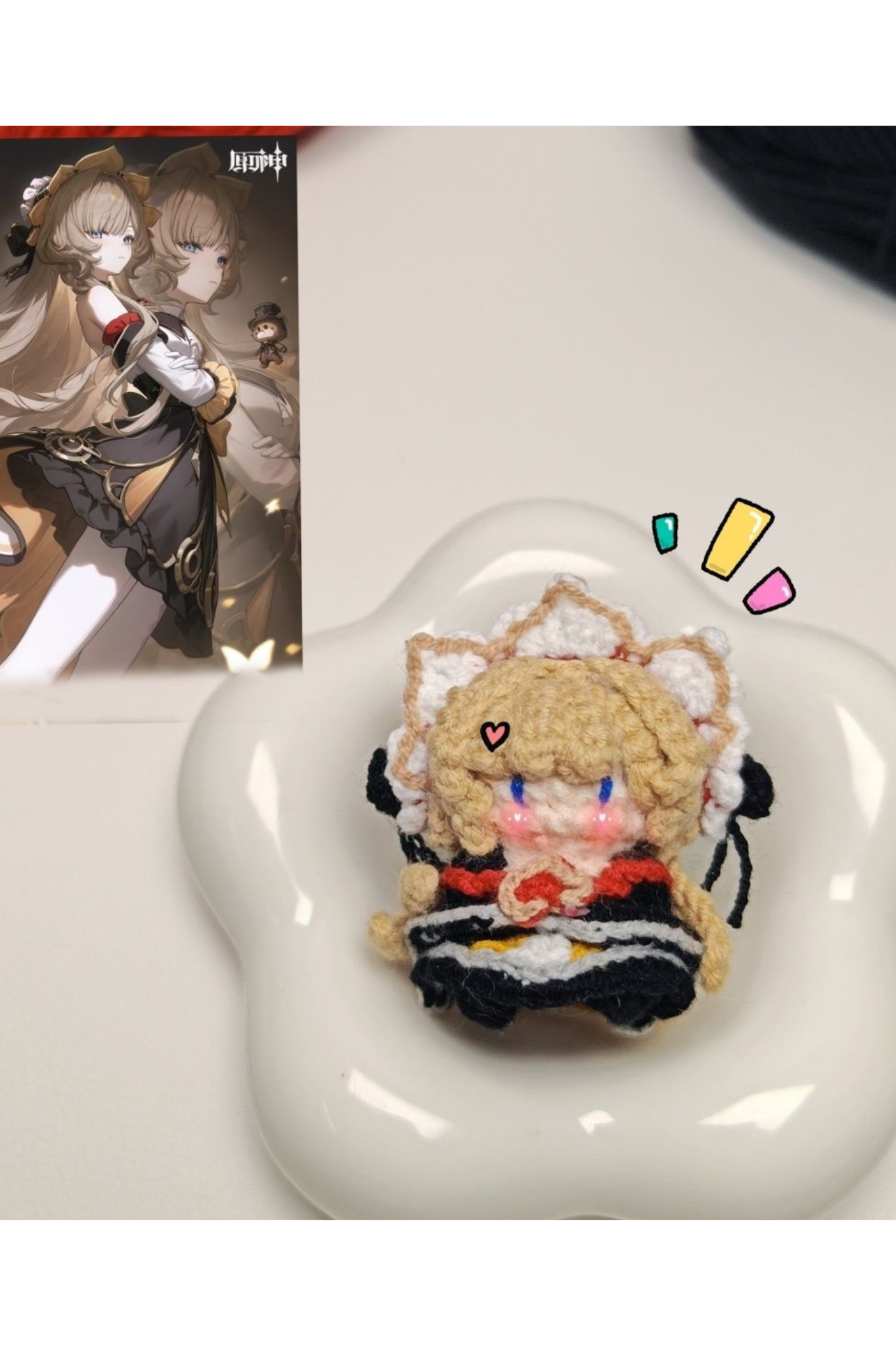 [Finished Product] Custom Marionette（Sandrone）the Genshin Game Fan Art - Handmade Crochet Keychain Charm