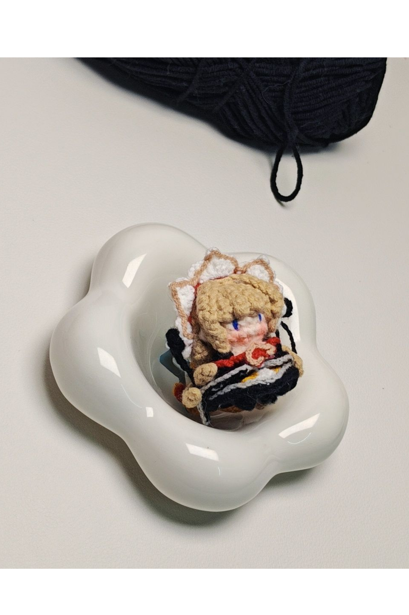 [Finished Product] Custom Marionette（Sandrone）the Genshin Game Fan Art - Handmade Crochet Keychain Charm