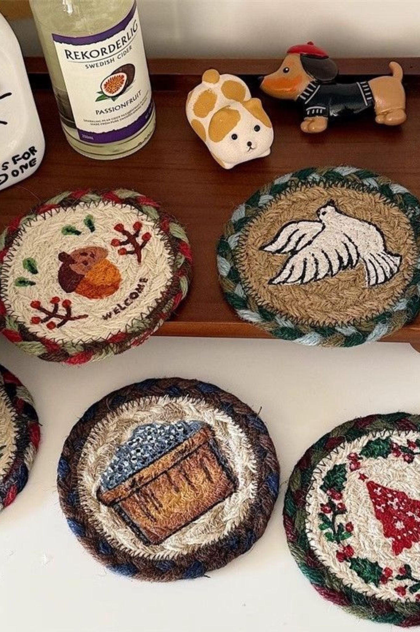 Handcrafted Embroidered Coasters