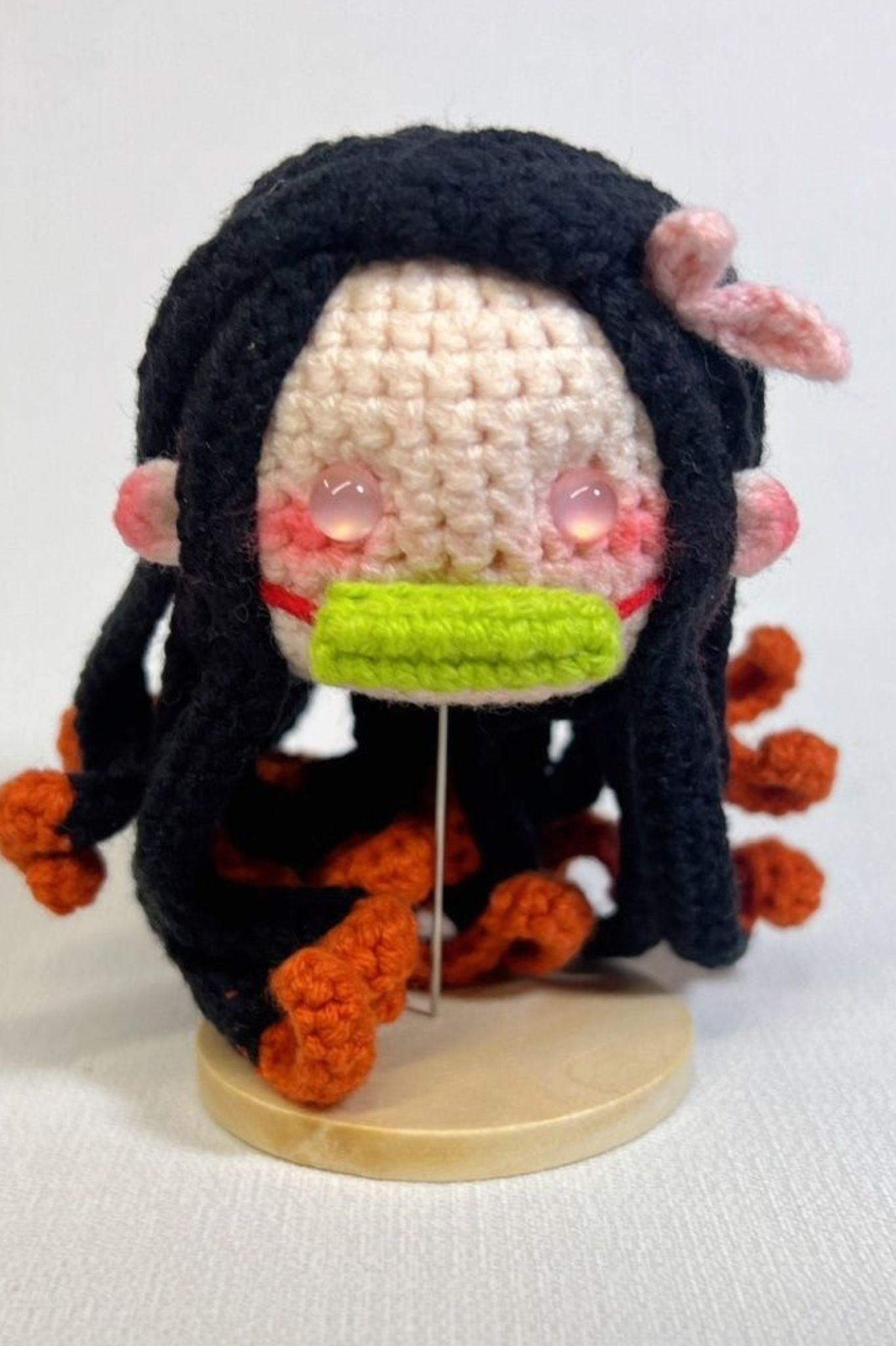 Finished Product Kimetsu No Yaiba Kamado Nezuko Fan Art - Handmade Crochet Keychain Charm
