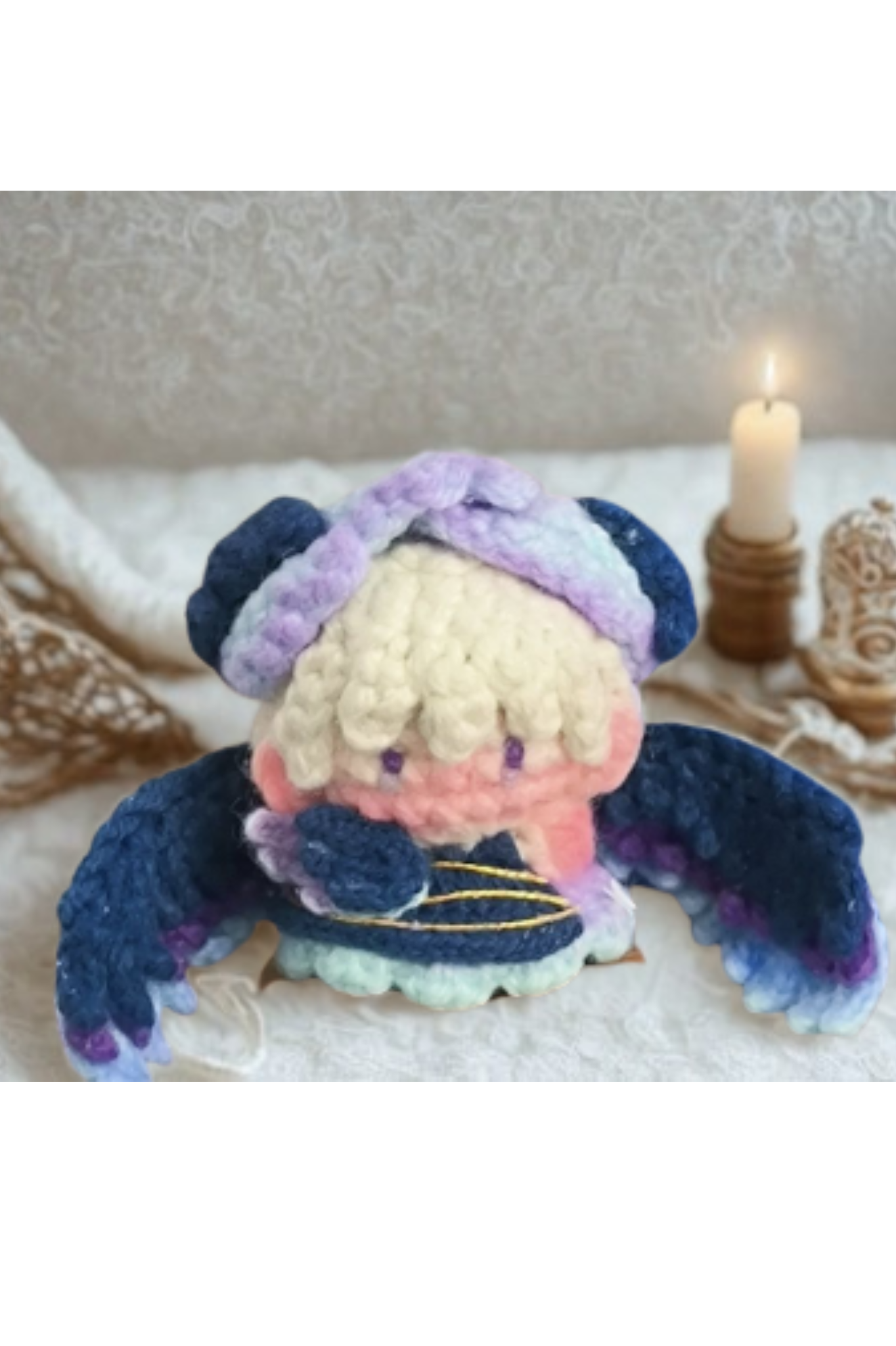 Finished Product Custom Honor of Kings Game Fan Art XIAO QIAO- Handmade Crochet Keychain Charm