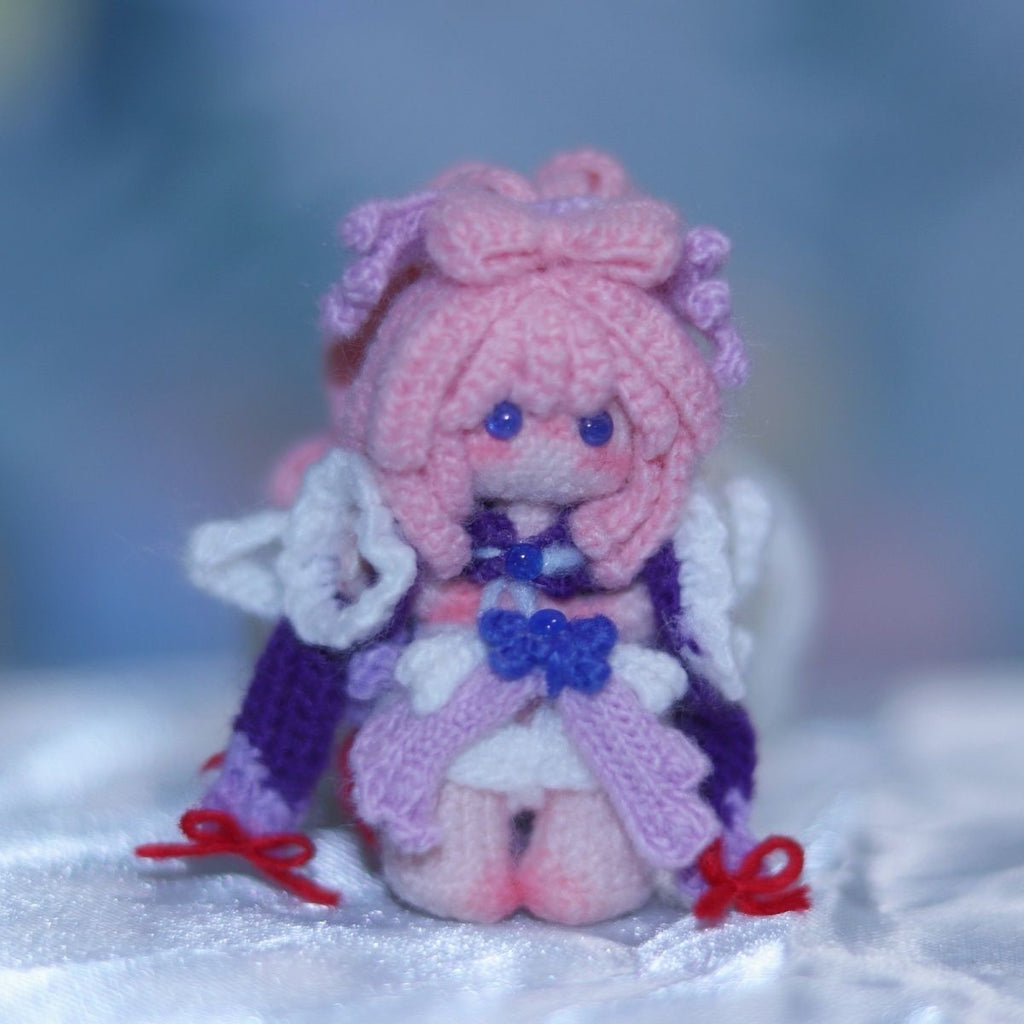 [Finished Product] Custom the Genshin Game Sangonomiya Kokomi Fan Art - Handmade Crochet Keychain Charm