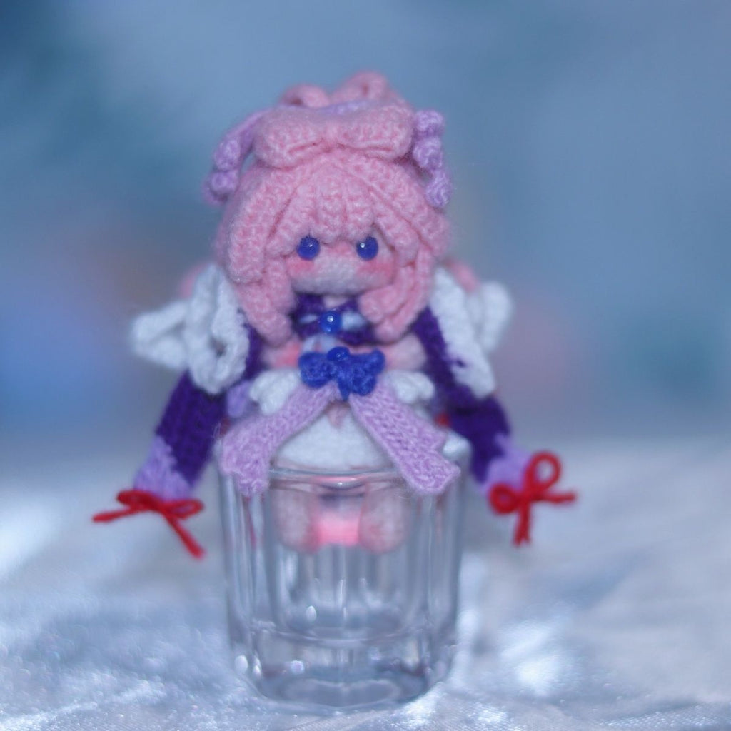 [Finished Product] Custom the Genshin Game Sangonomiya Kokomi Fan Art - Handmade Crochet Keychain Charm