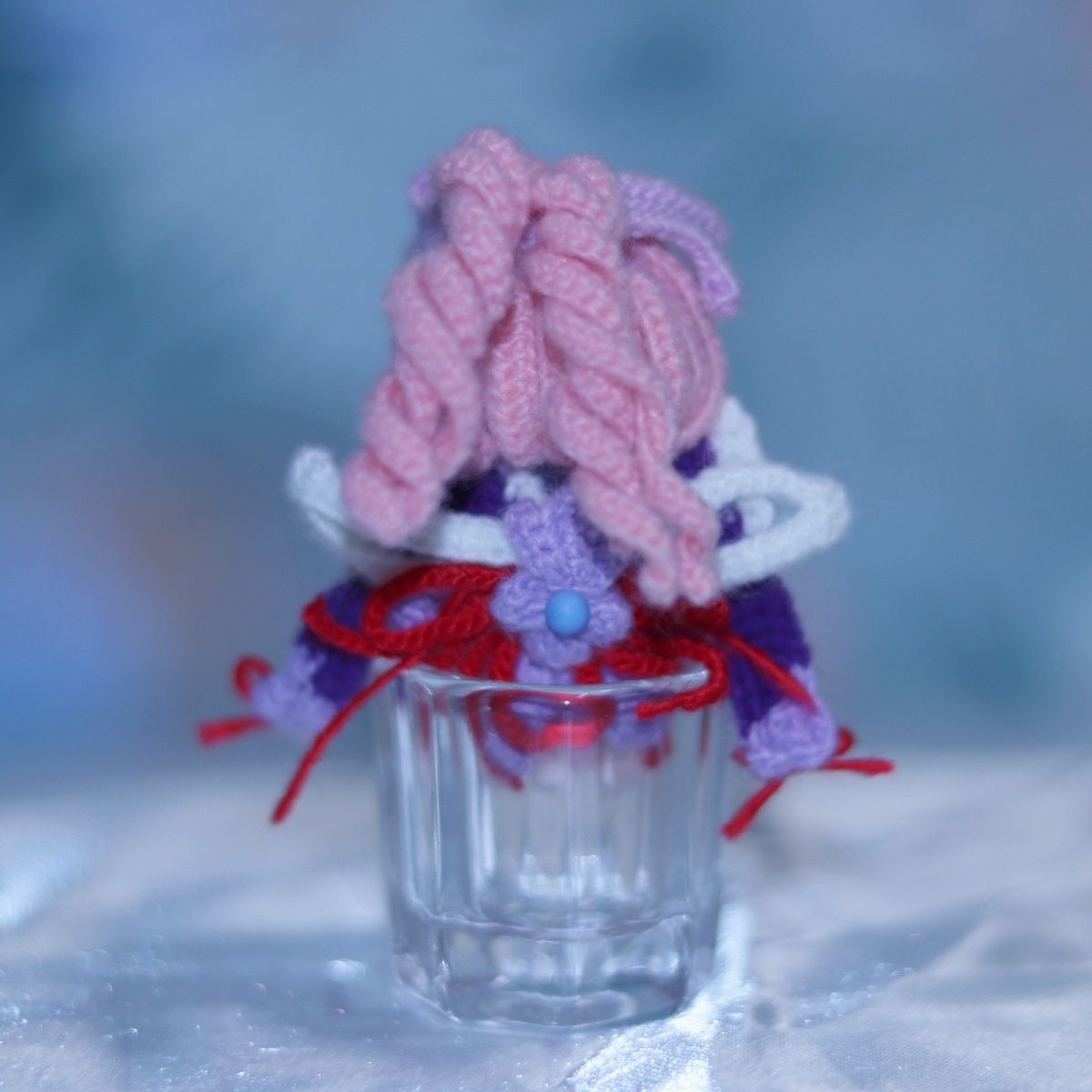 [Finished Product] Custom the Genshin Game Sangonomiya Kokomi Fan Art - Handmade Crochet Keychain Charm