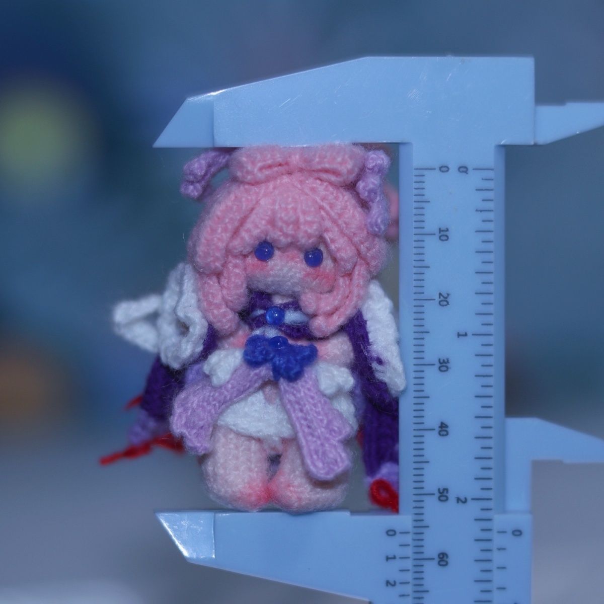 [Finished Product] Custom the Genshin Game Sangonomiya Kokomi Fan Art - Handmade Crochet Keychain Charm