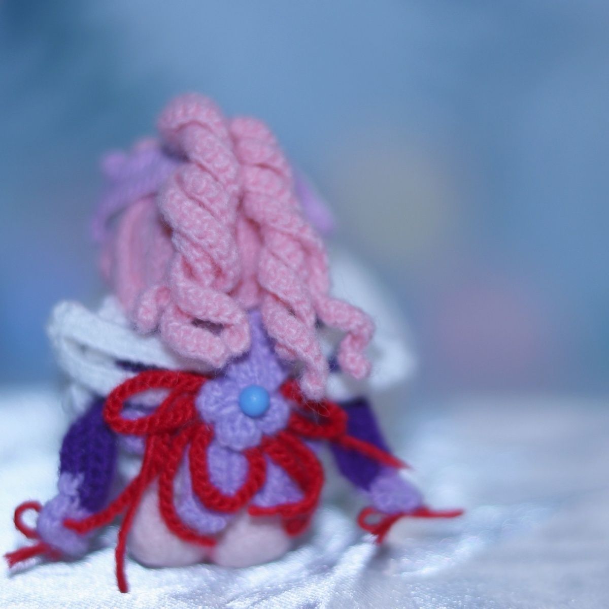 [Finished Product] Custom the Genshin Game Sangonomiya Kokomi Fan Art - Handmade Crochet Keychain Charm