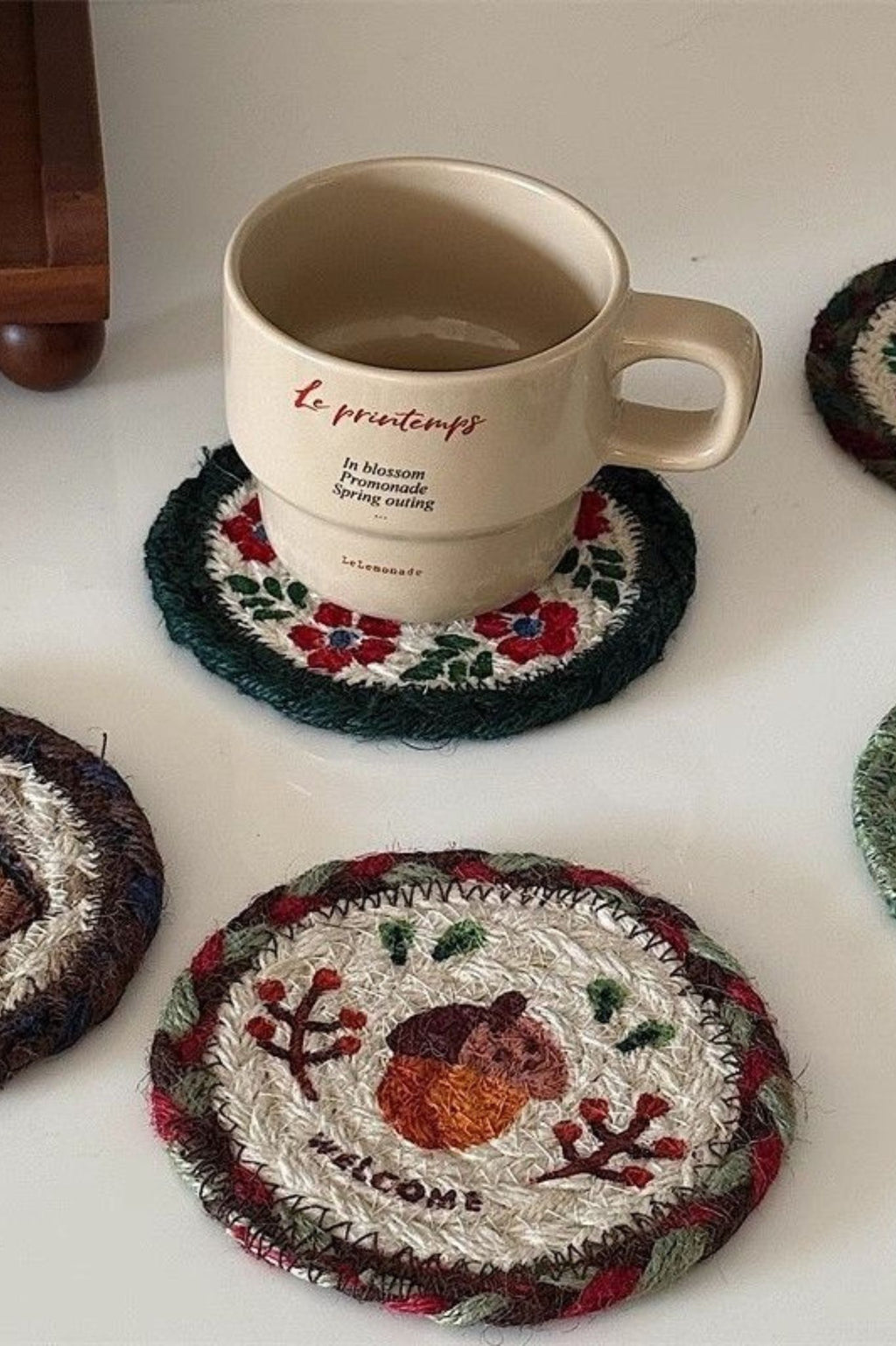 Handcrafted Embroidered Coasters