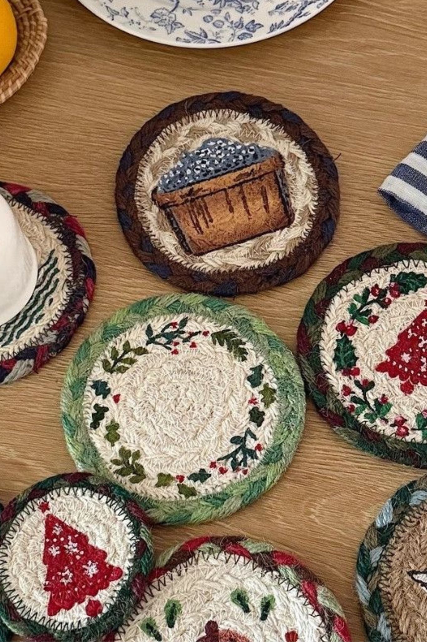 Handcrafted Embroidered Coasters