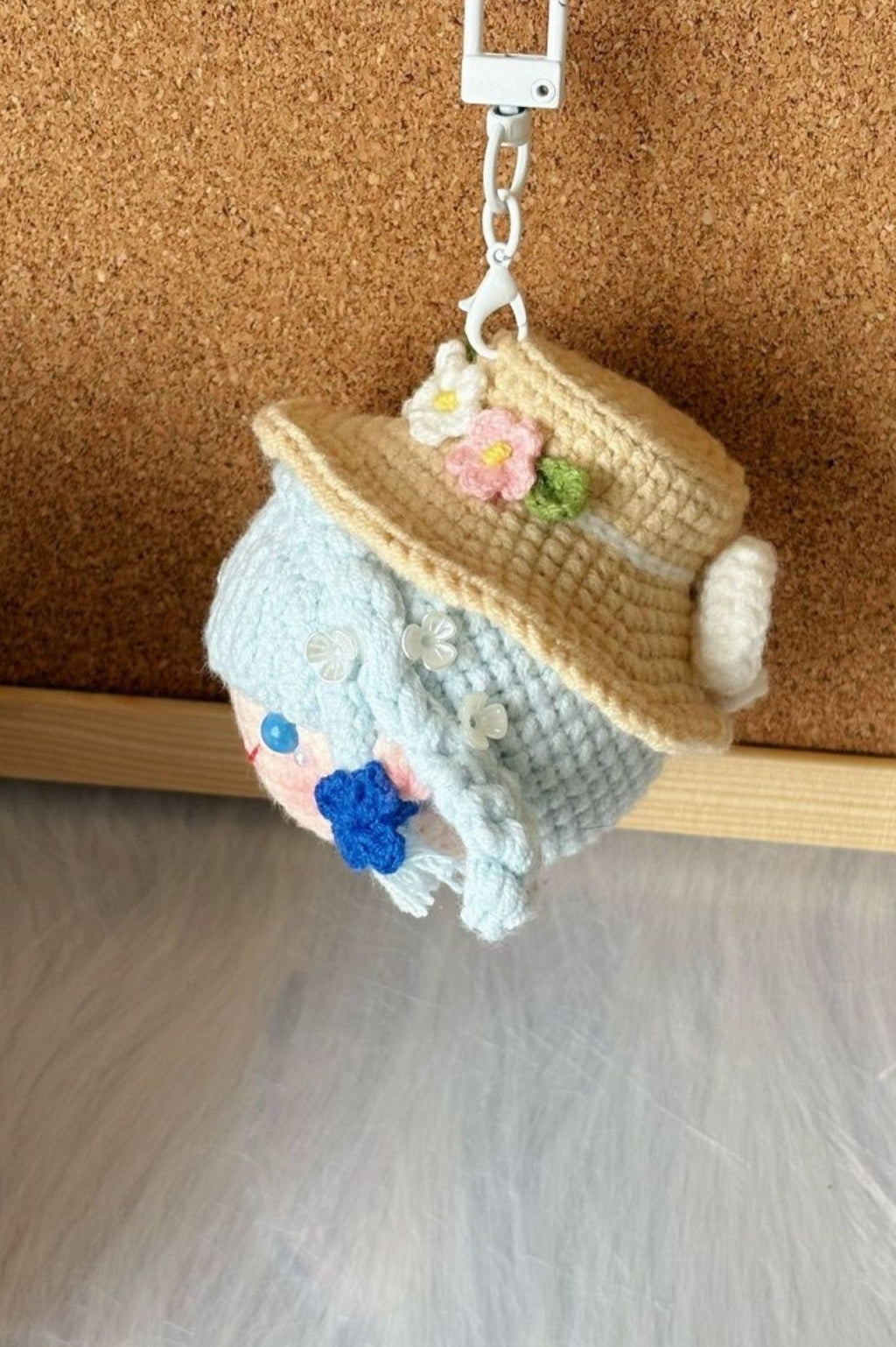 Handcrafted Custom Genshin Impact Kamisato Ayaka Anime-Inspired Treasure - Personalized Crochet Keychain Charm