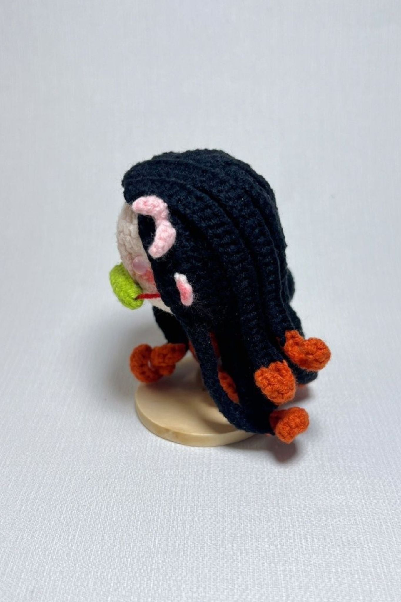 Finished Product Kimetsu No Yaiba Kamado Nezuko Fan Art - Handmade Crochet Keychain Charm