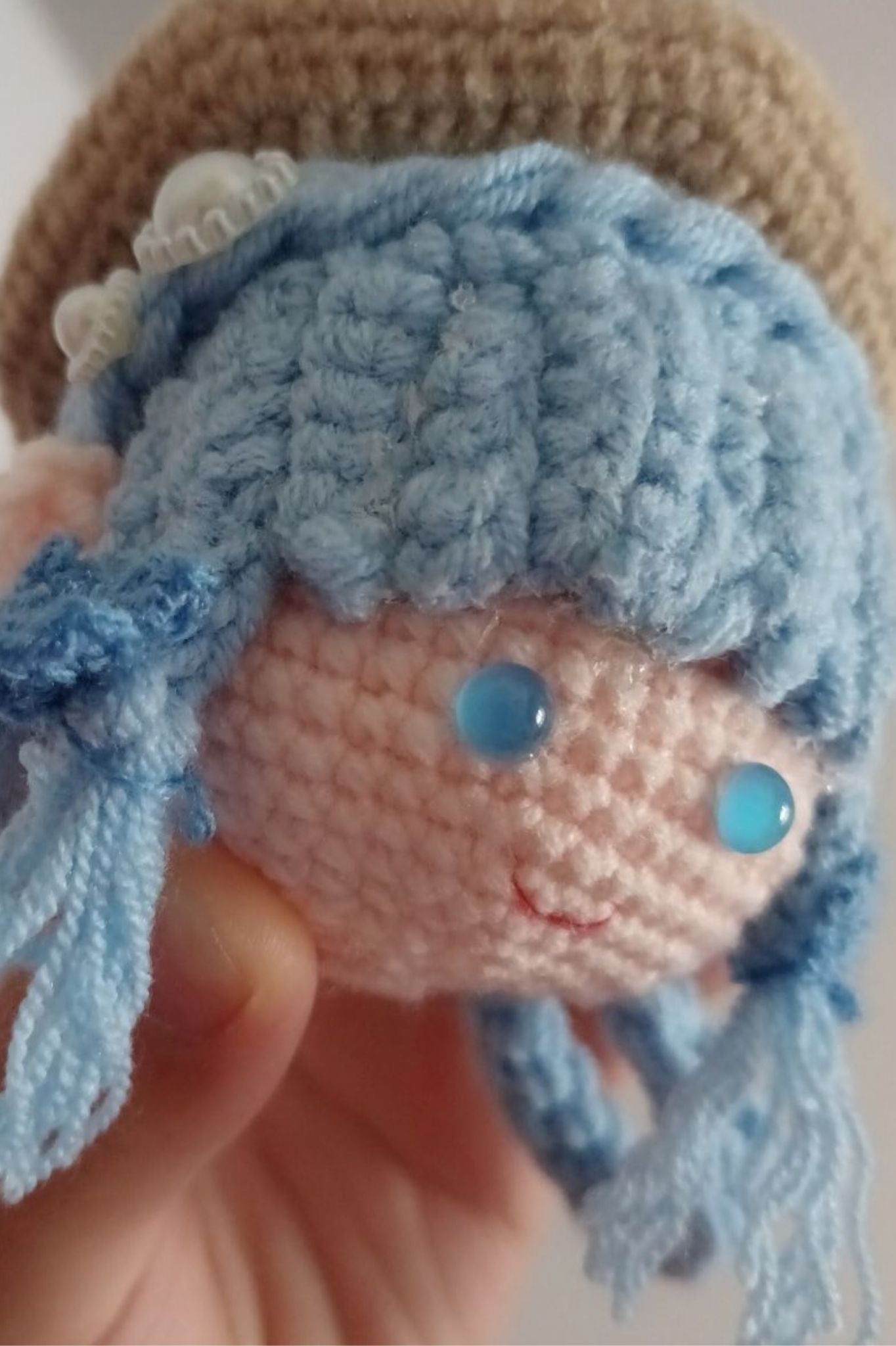 Handcrafted Custom Genshin Impact Kamisato Ayaka Anime-Inspired Treasure - Personalized Crochet Keychain Charm