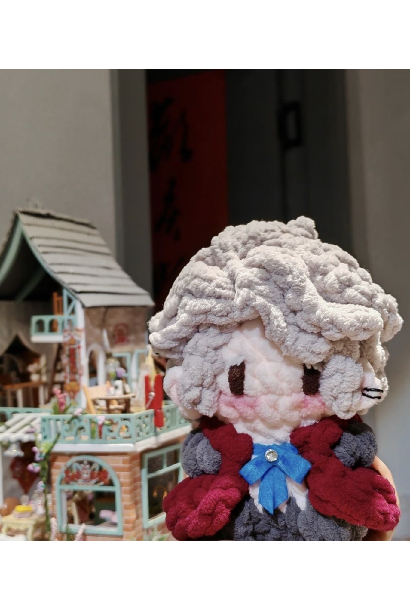 Finished Product Custom Identity V Composer Frederick Kreiburg Doll Game Fan Art - Handmade Crochet Keychain Charm