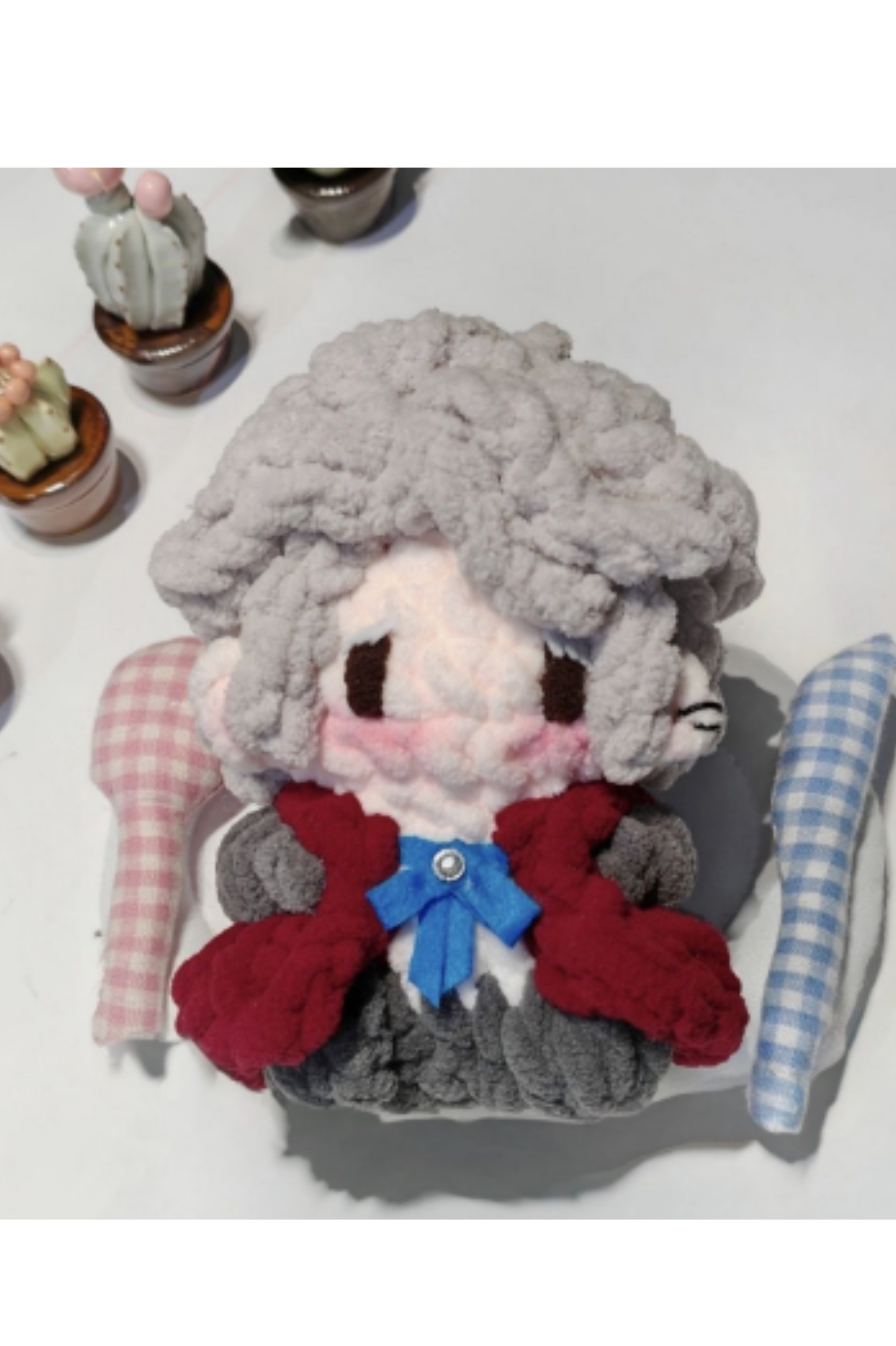 Finished Product Custom Identity V Composer Frederick Kreiburg Doll Game Fan Art - Handmade Crochet Keychain Charm