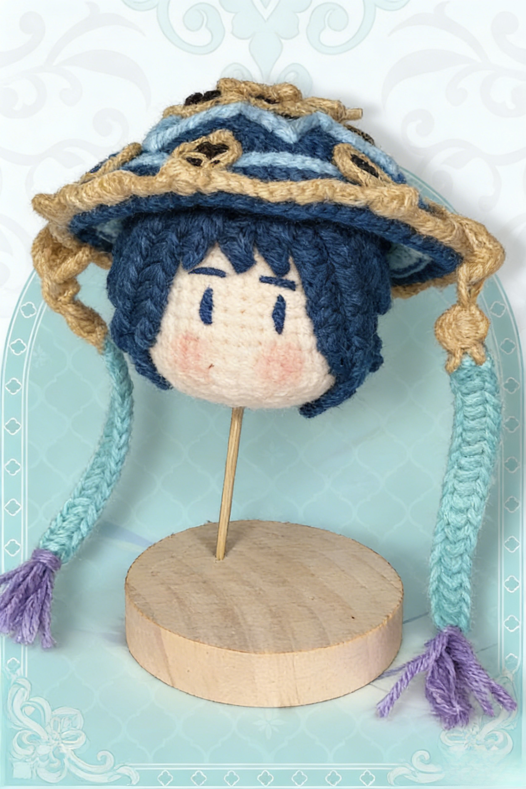 [Finished Product] Custom the Genshin Game Kunikuzushi （Scaramouche）Fan Art - Handmade Crochet Keychain Charm