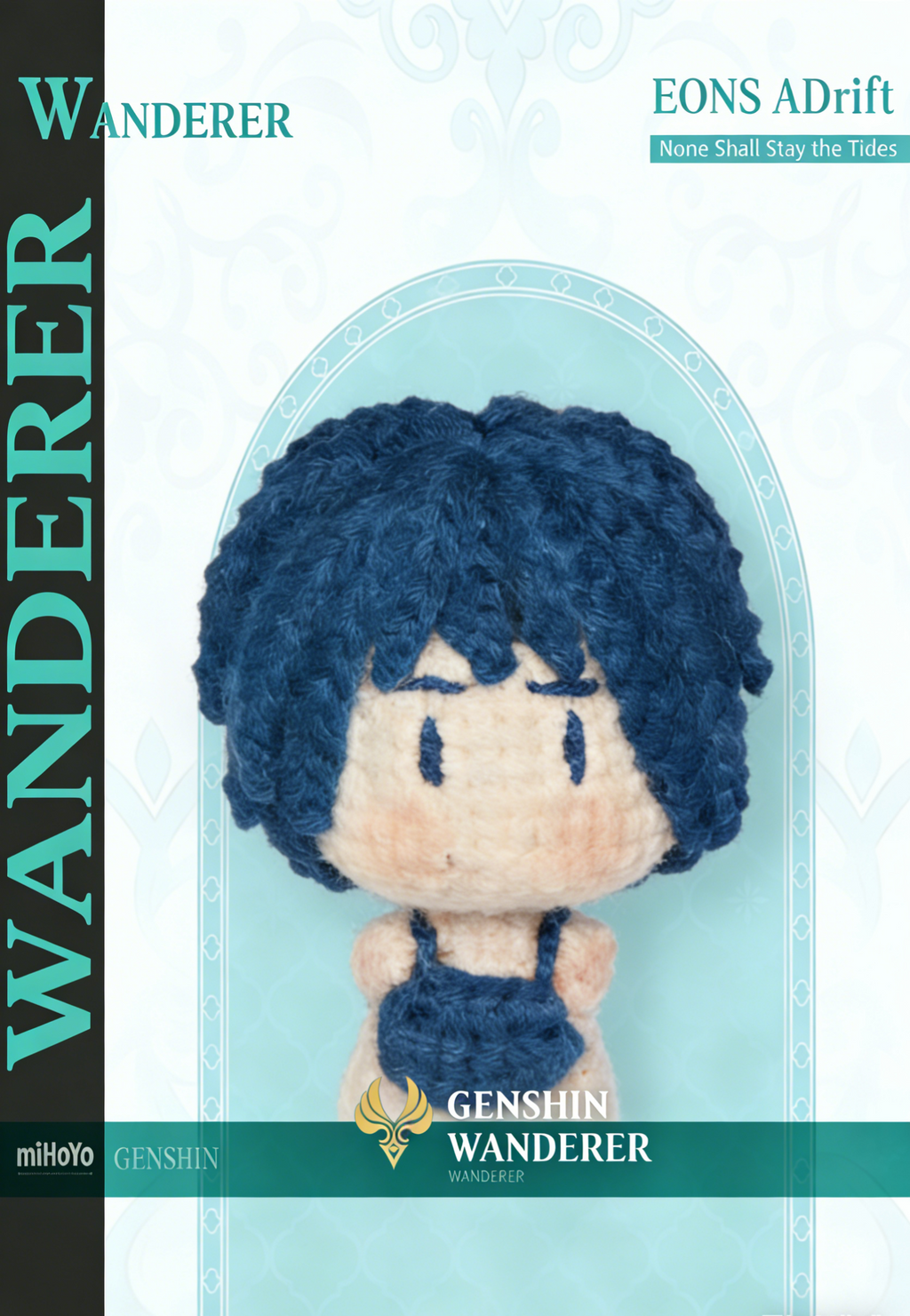 [Finished Product] Custom the Genshin Game Kunikuzushi （Scaramouche）Fan Art - Handmade Crochet Keychain Charm